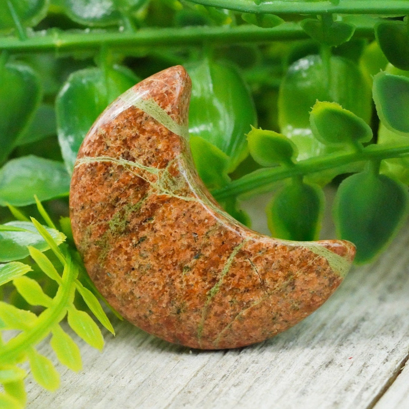 Unakite Crystal Crescent Moon