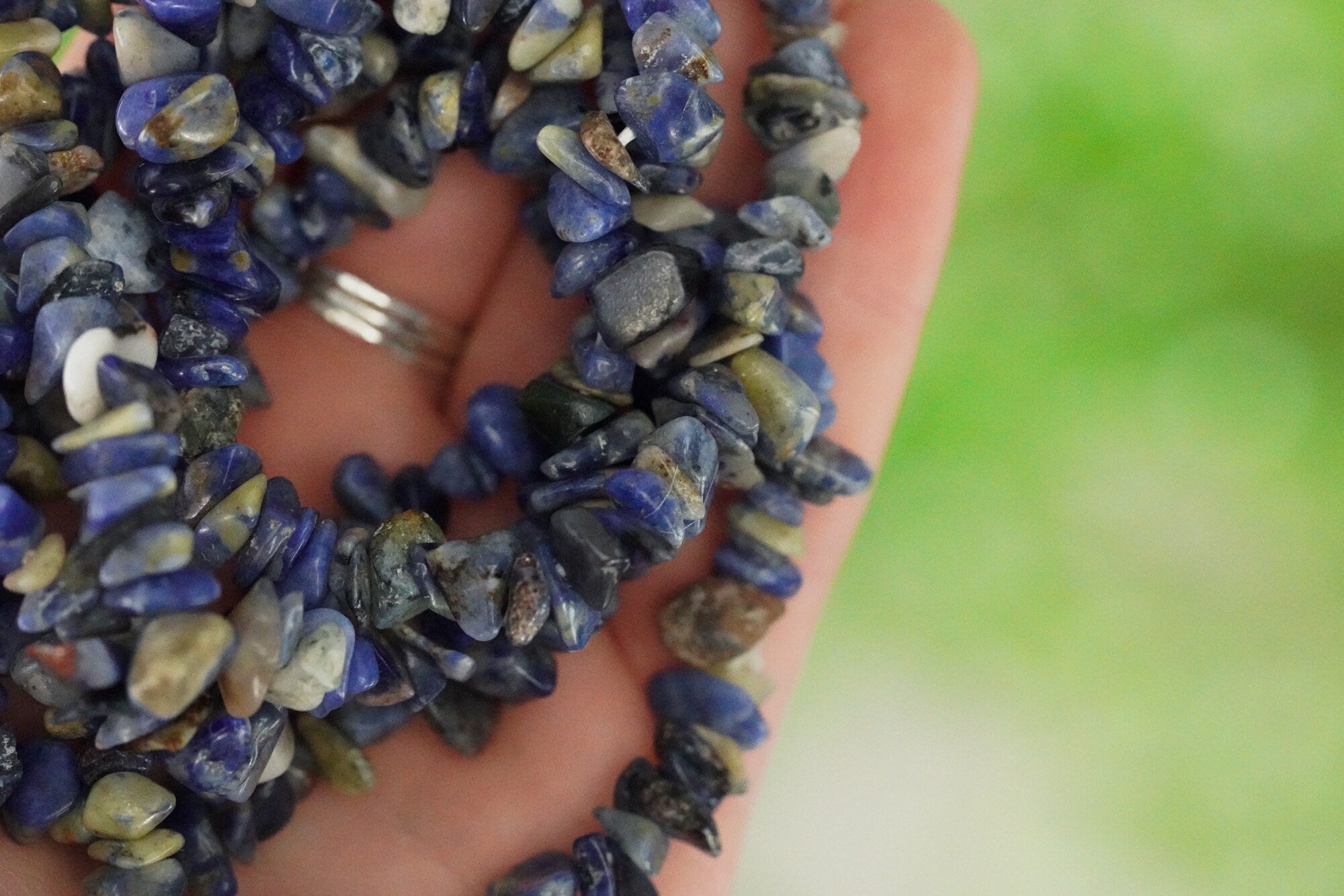 Sodalite Tumbled Stone Crystal Chip Bracelet