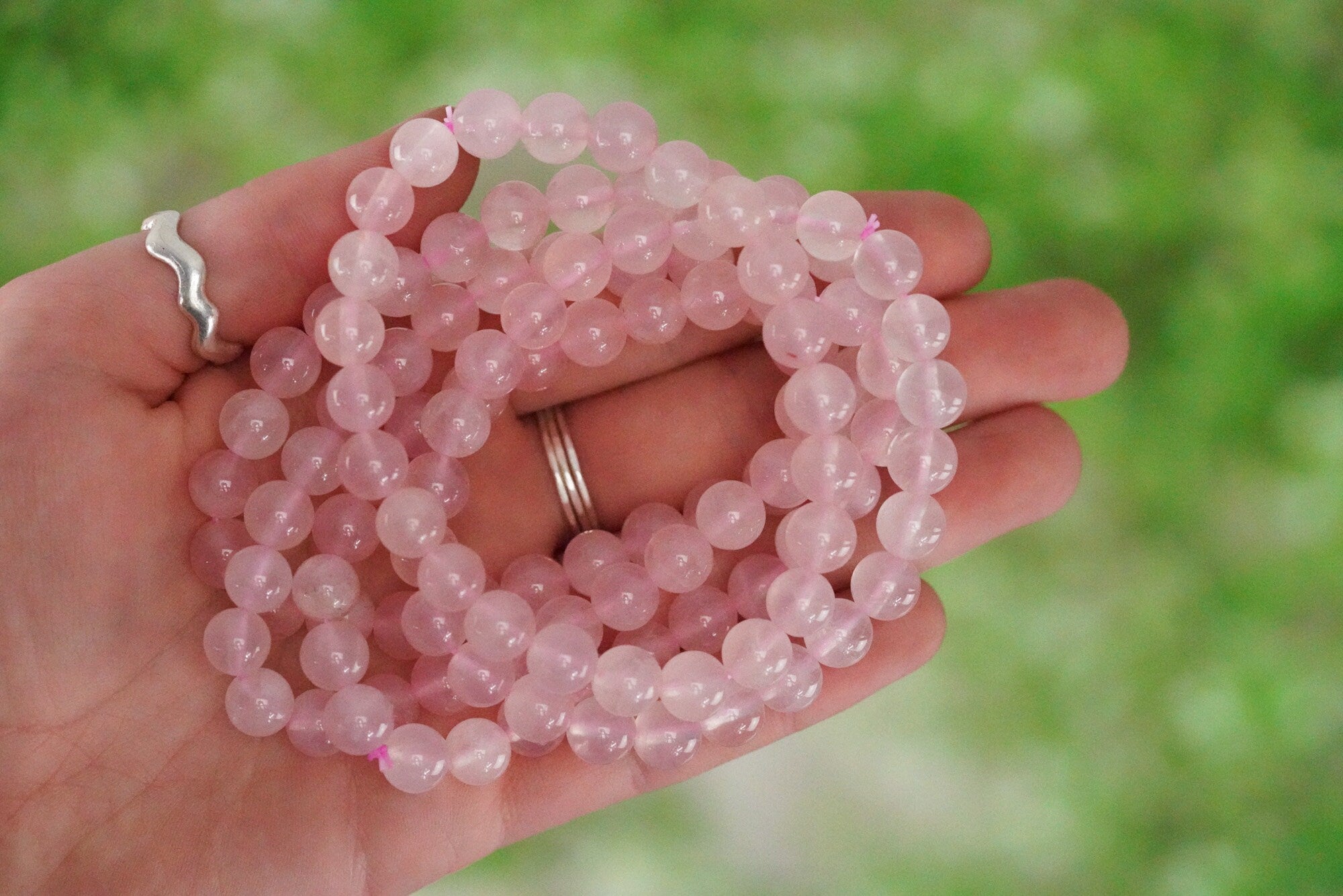 Rose Quartz Bracelet 8mm Round Beads