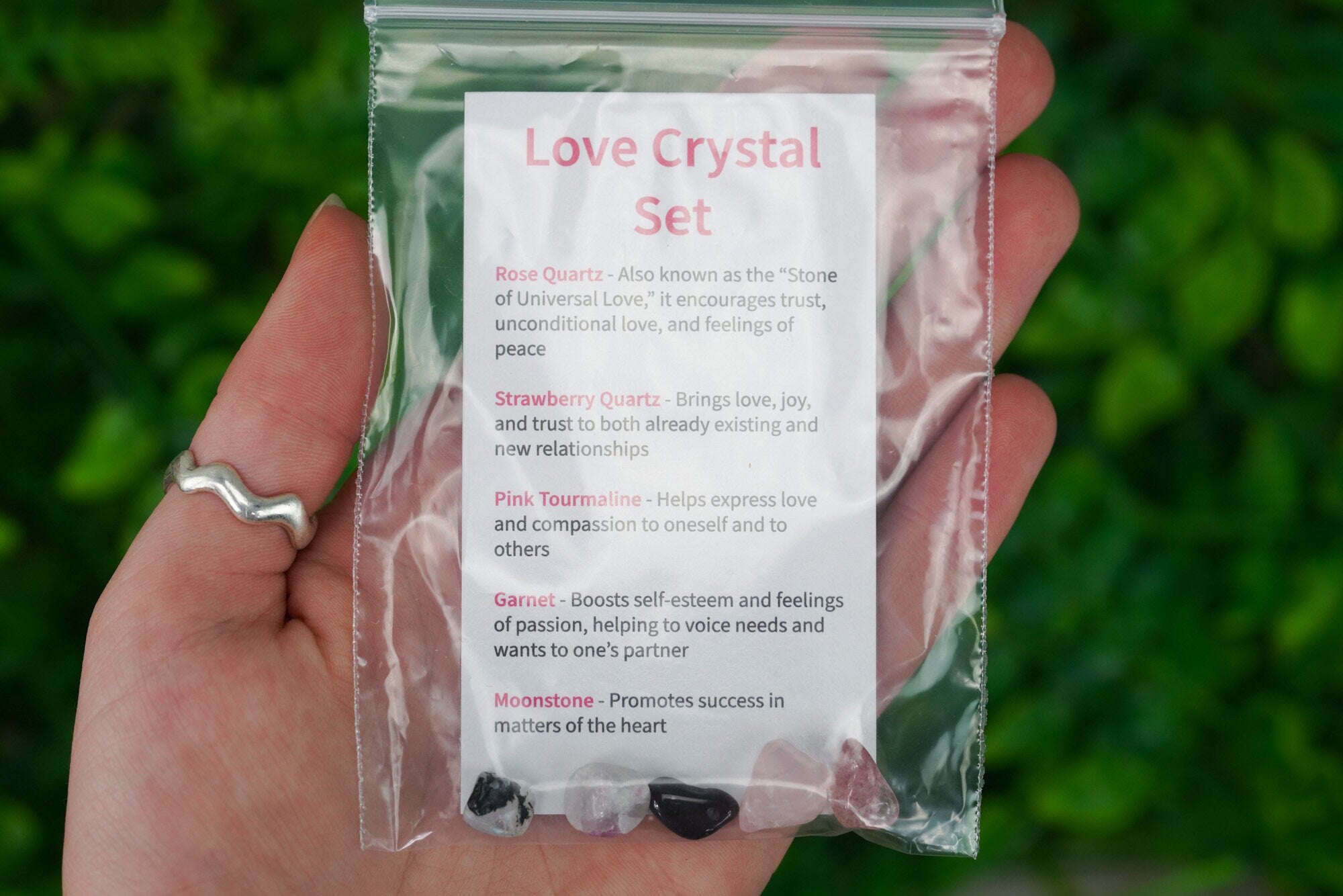 Love Tumbled Chip Crystal Set