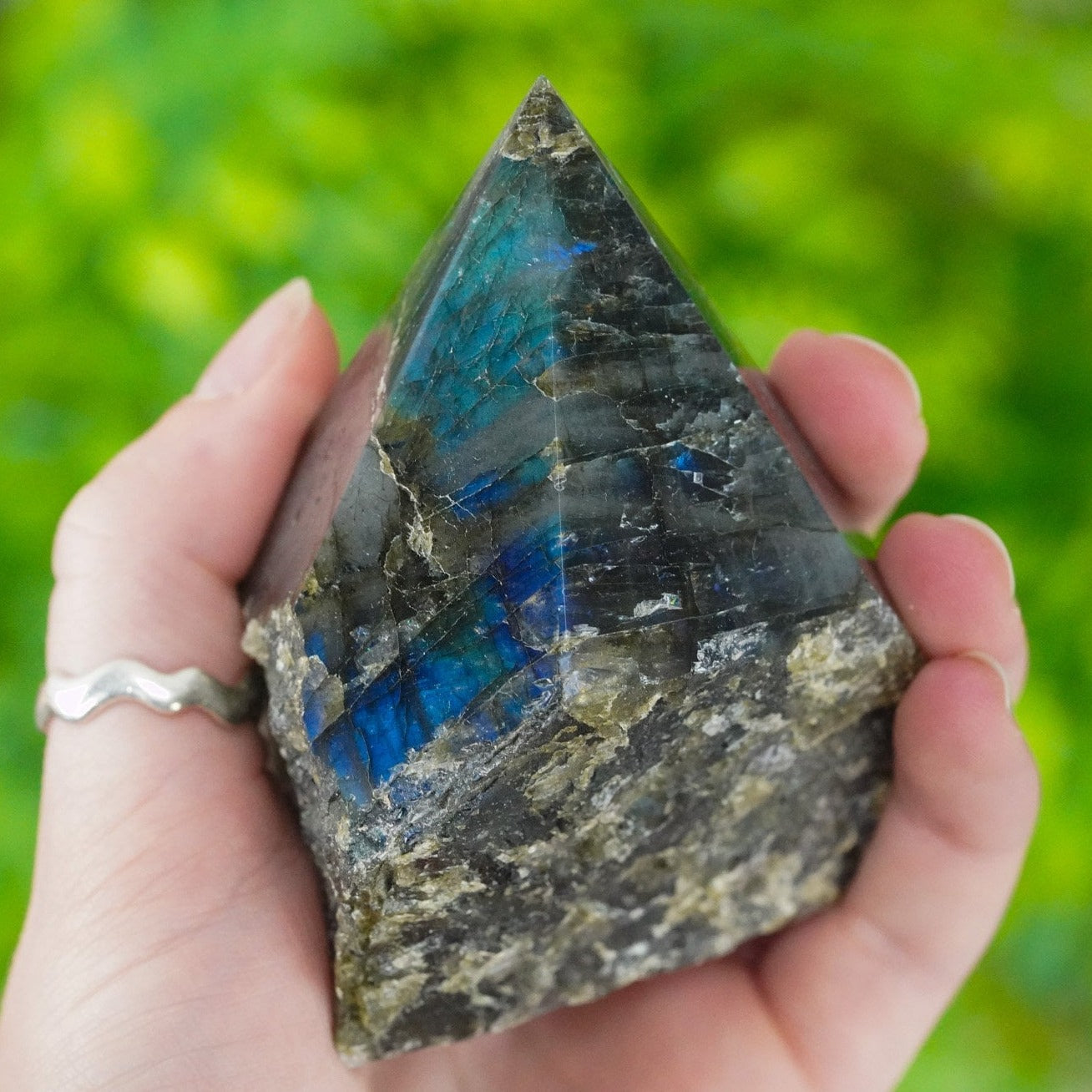 Large Raw Labradorite Polished Crystal Point