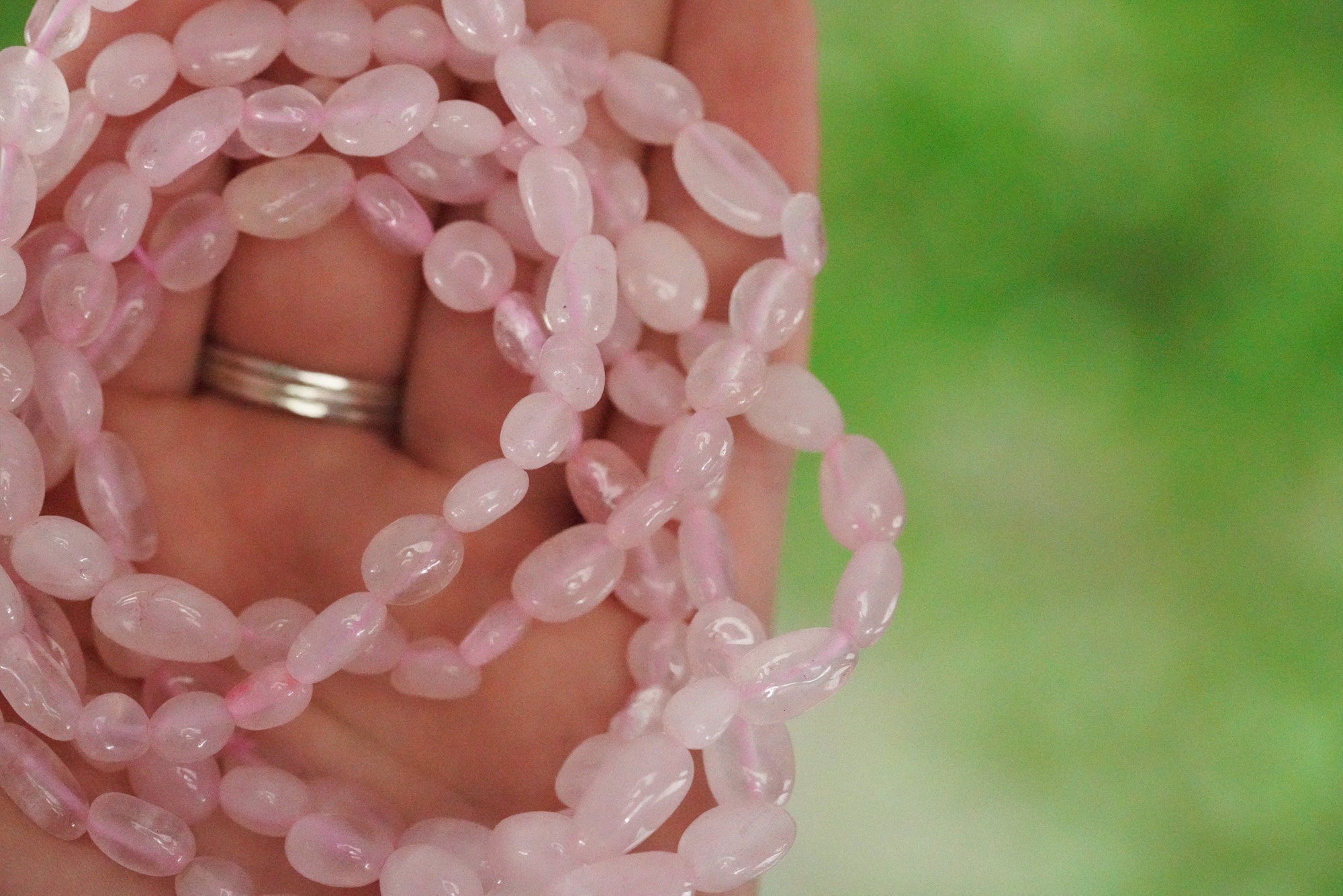 Rose Quartz Tumbled Stone Bracelet