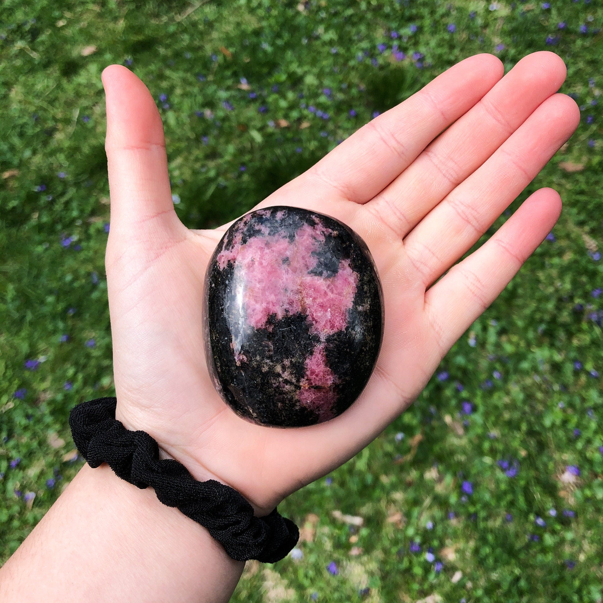 Rhodonite Palm Stone