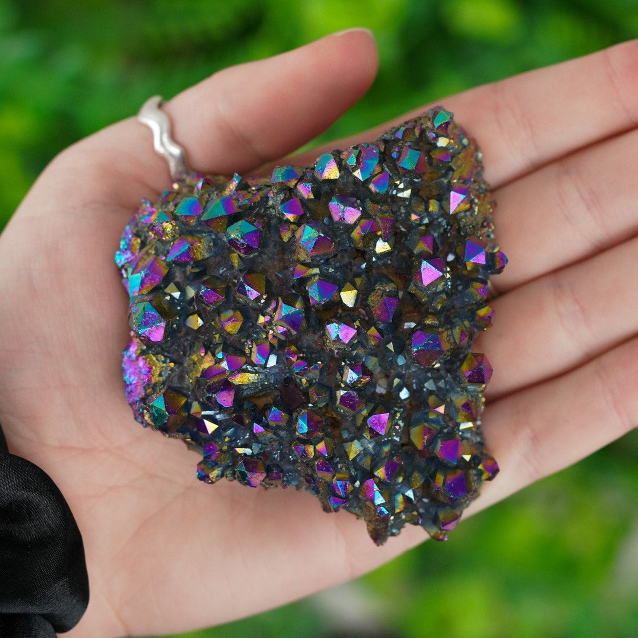 Titanium Rainbow Aura Quartz Crystal Cluster