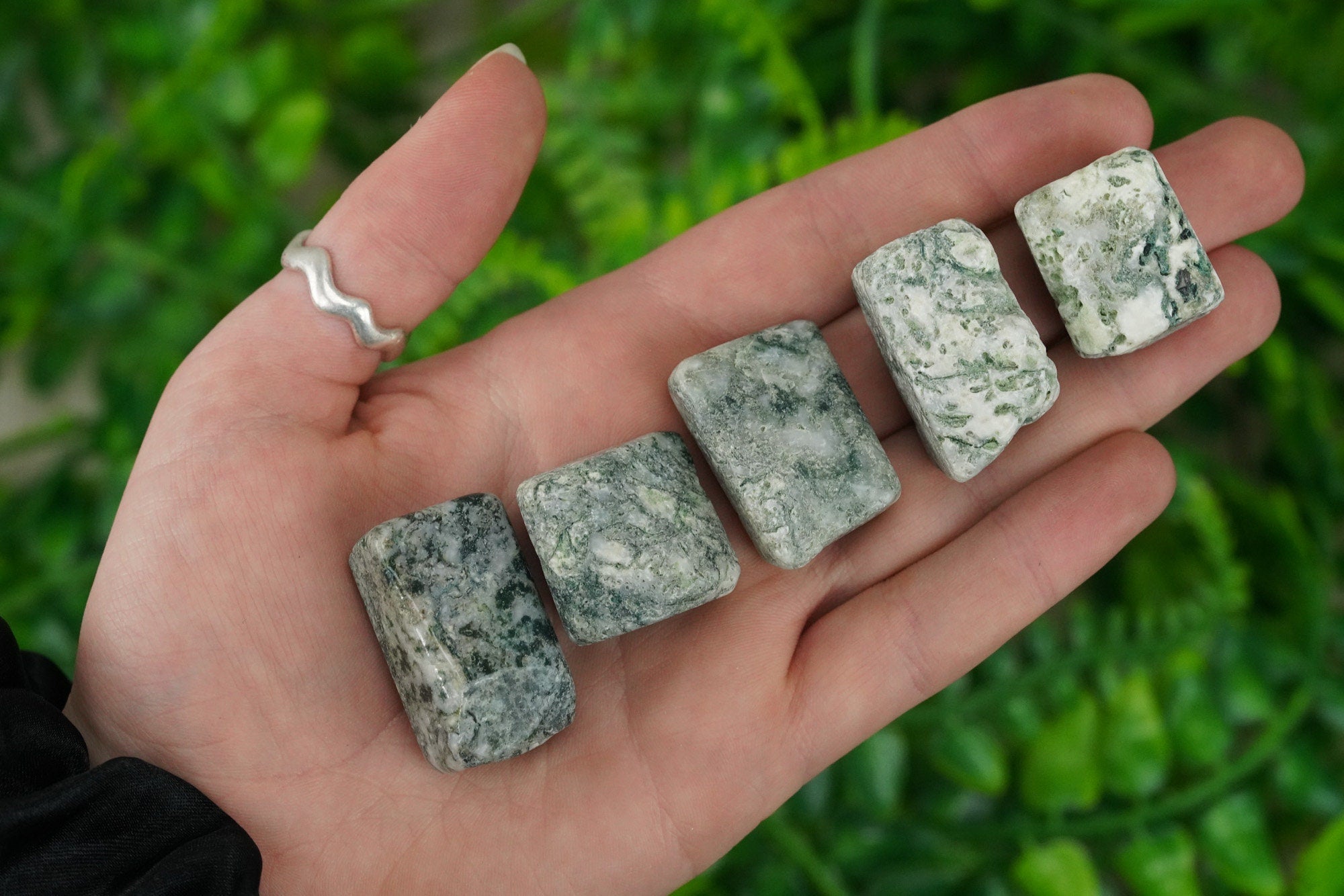 Tumbled Moss Agate Polished Stone