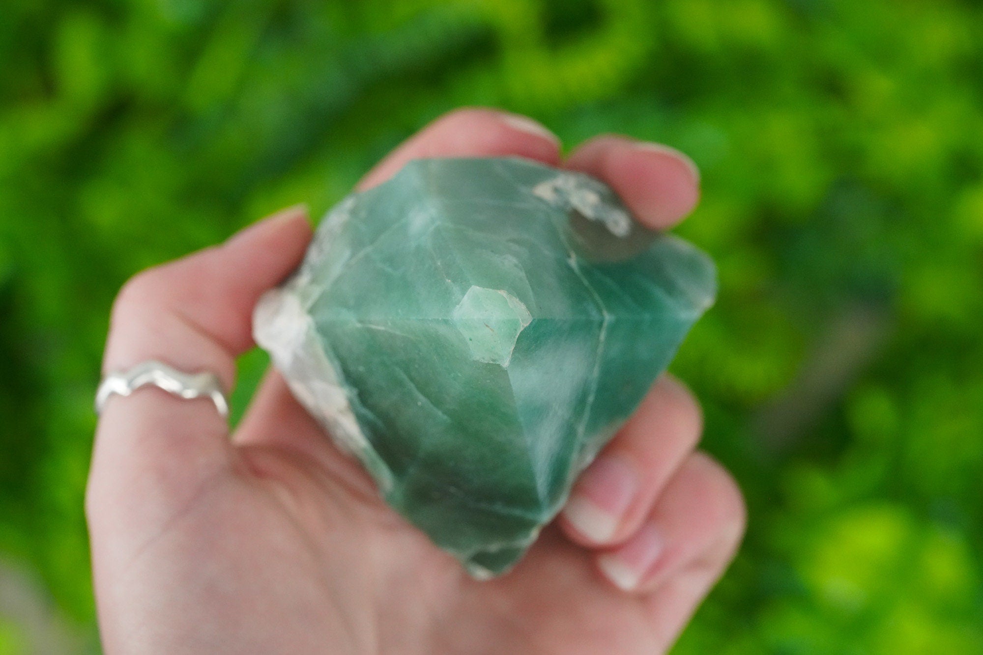 Large Raw Green Aventurine Polished Crystal Point