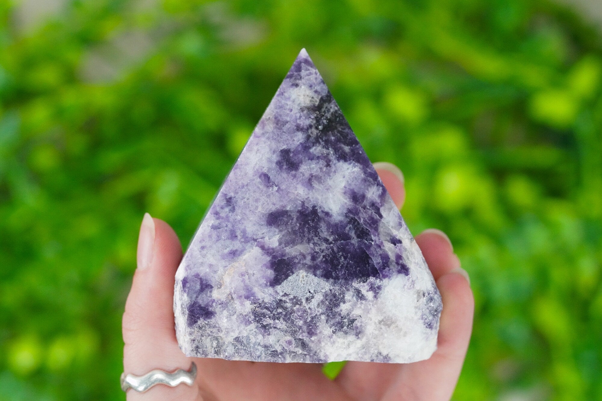 Large Raw Lepidolite Polished Crystal Point