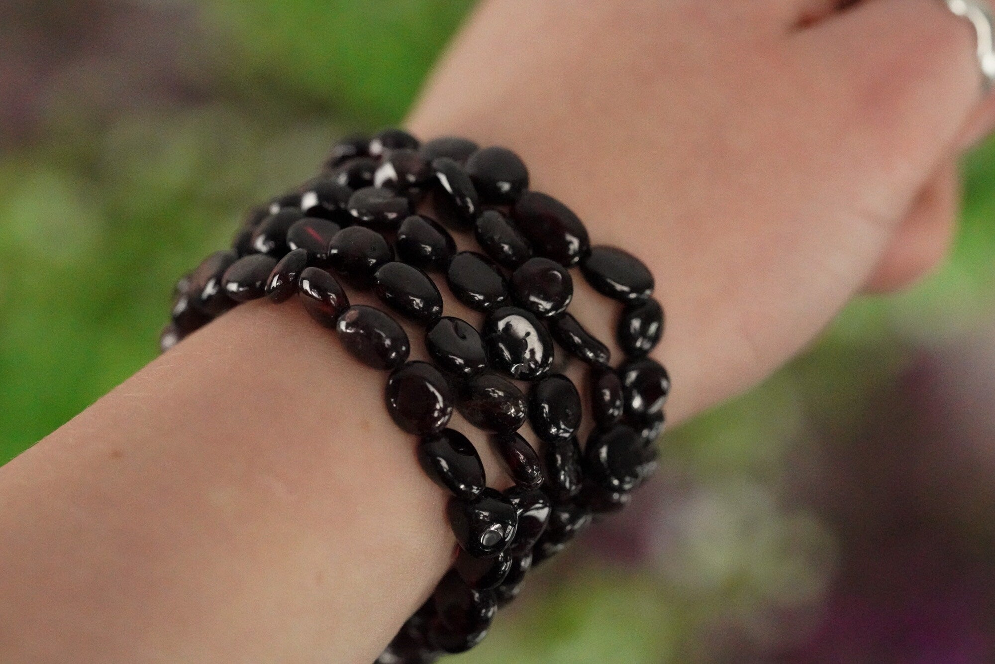 Garnet Tumbled Stone Bracelet