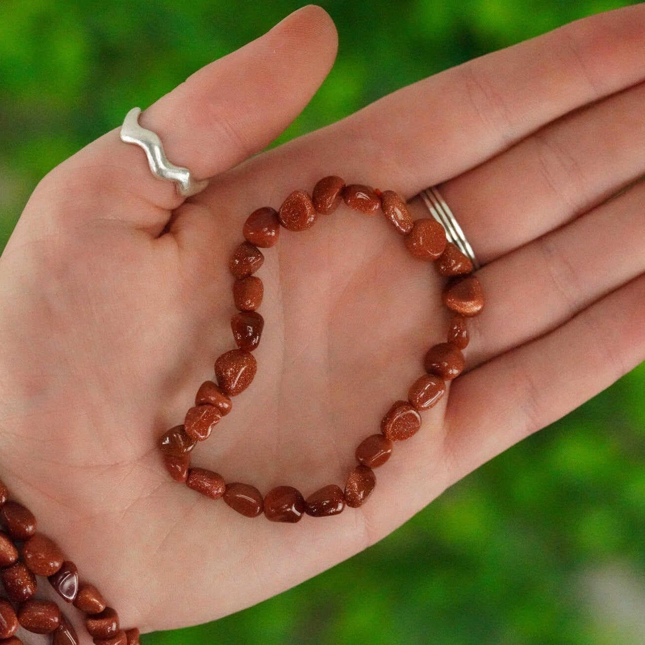 Red Goldstone Tumbled Stone Bracelet