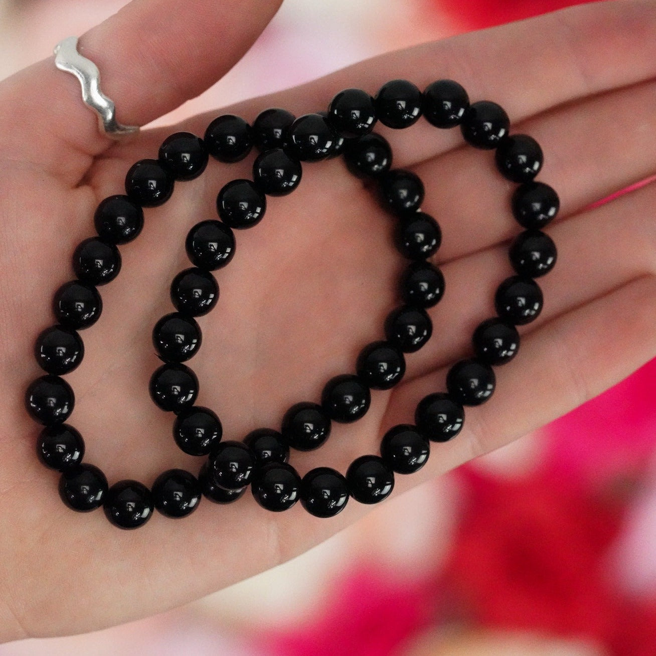 Obsidian 8mm beads Stone Crystal Bracelet