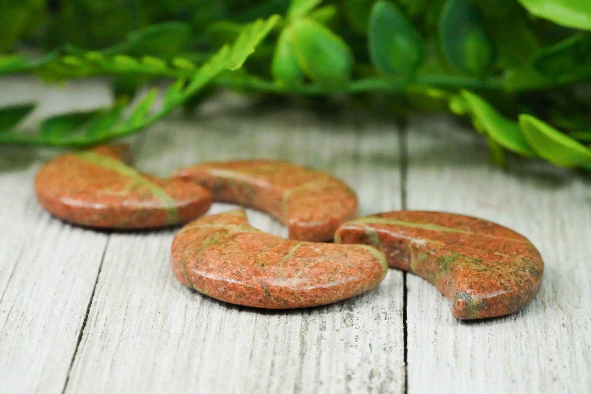 Unakite Crystal Crescent Moon