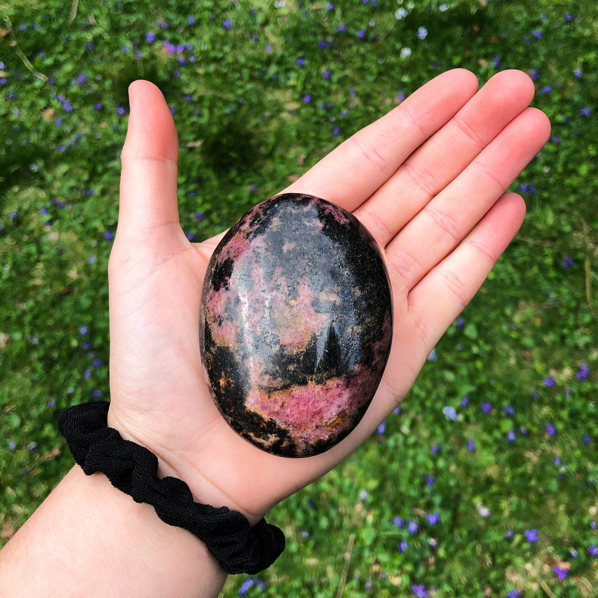 Rhodonite Palm Stone