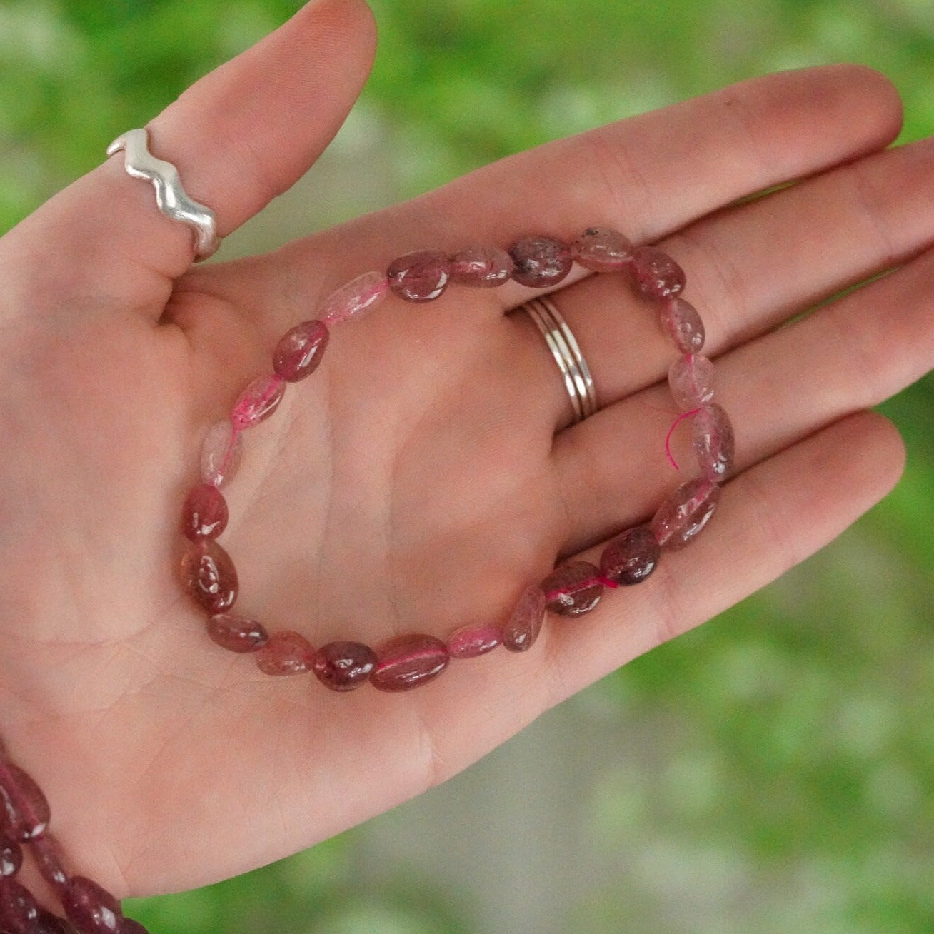 Strawberry Quartz Tumbled Stone Bracelet