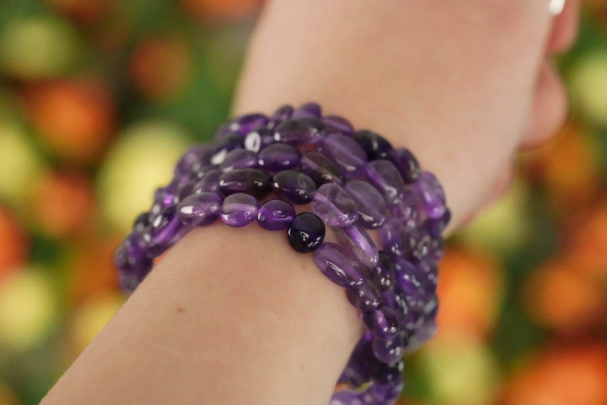 Amethyst Tumbled Stone Bracelet