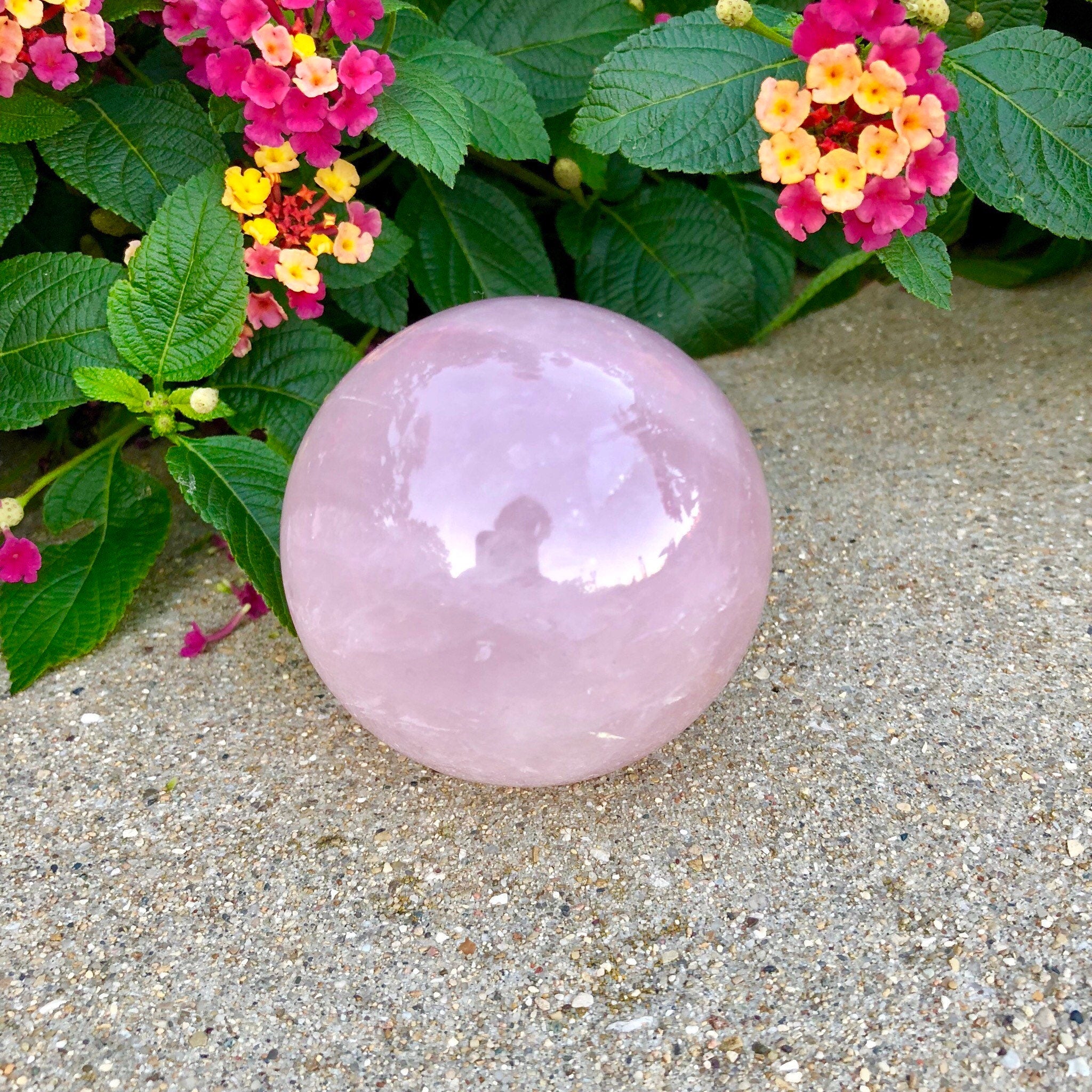 Rose quartz crystal ball