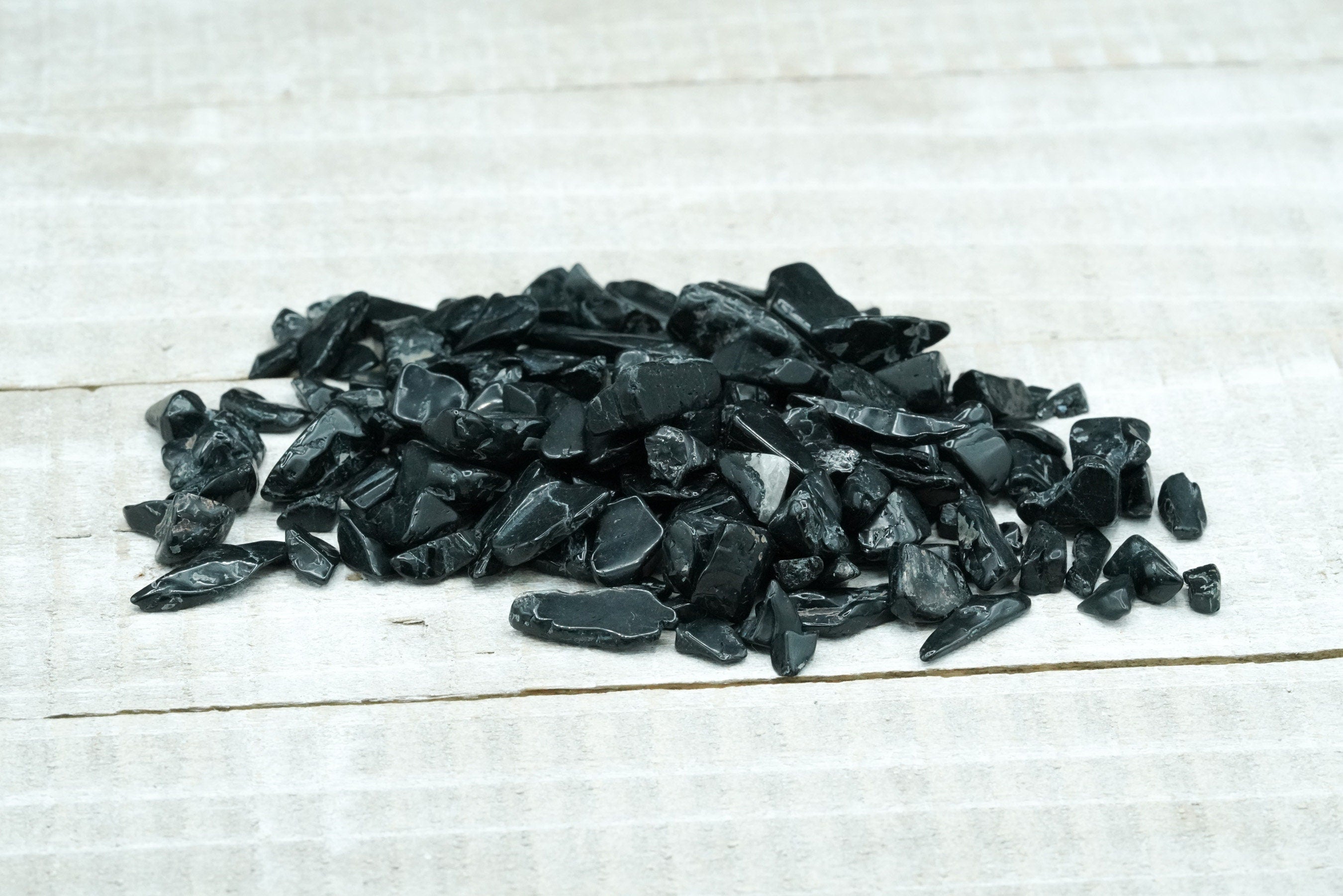 Black Tourmaline Tumbled Crystal Chips