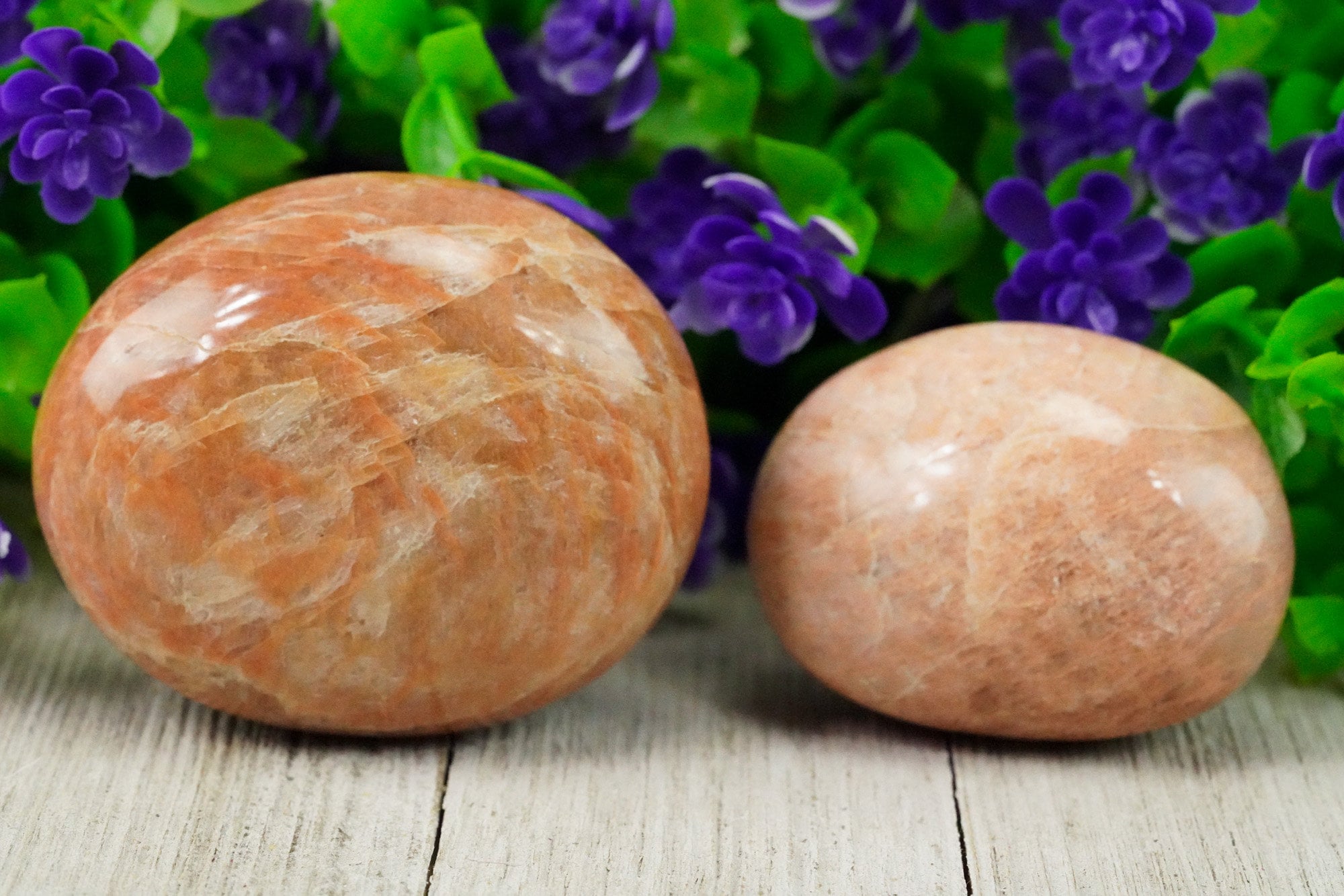 Orange moonstone Palm Stone