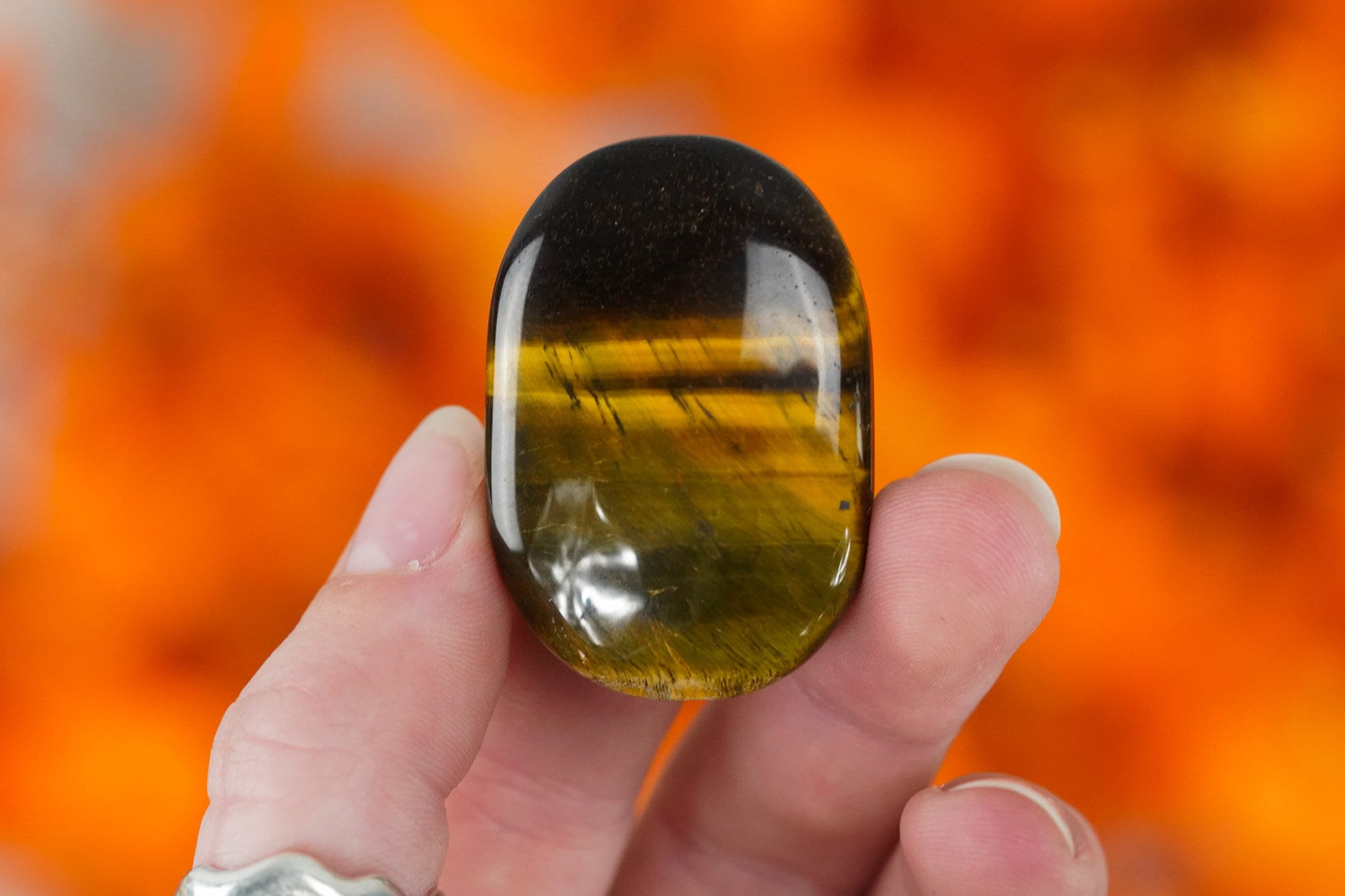 Tigers Eye Palm Stone