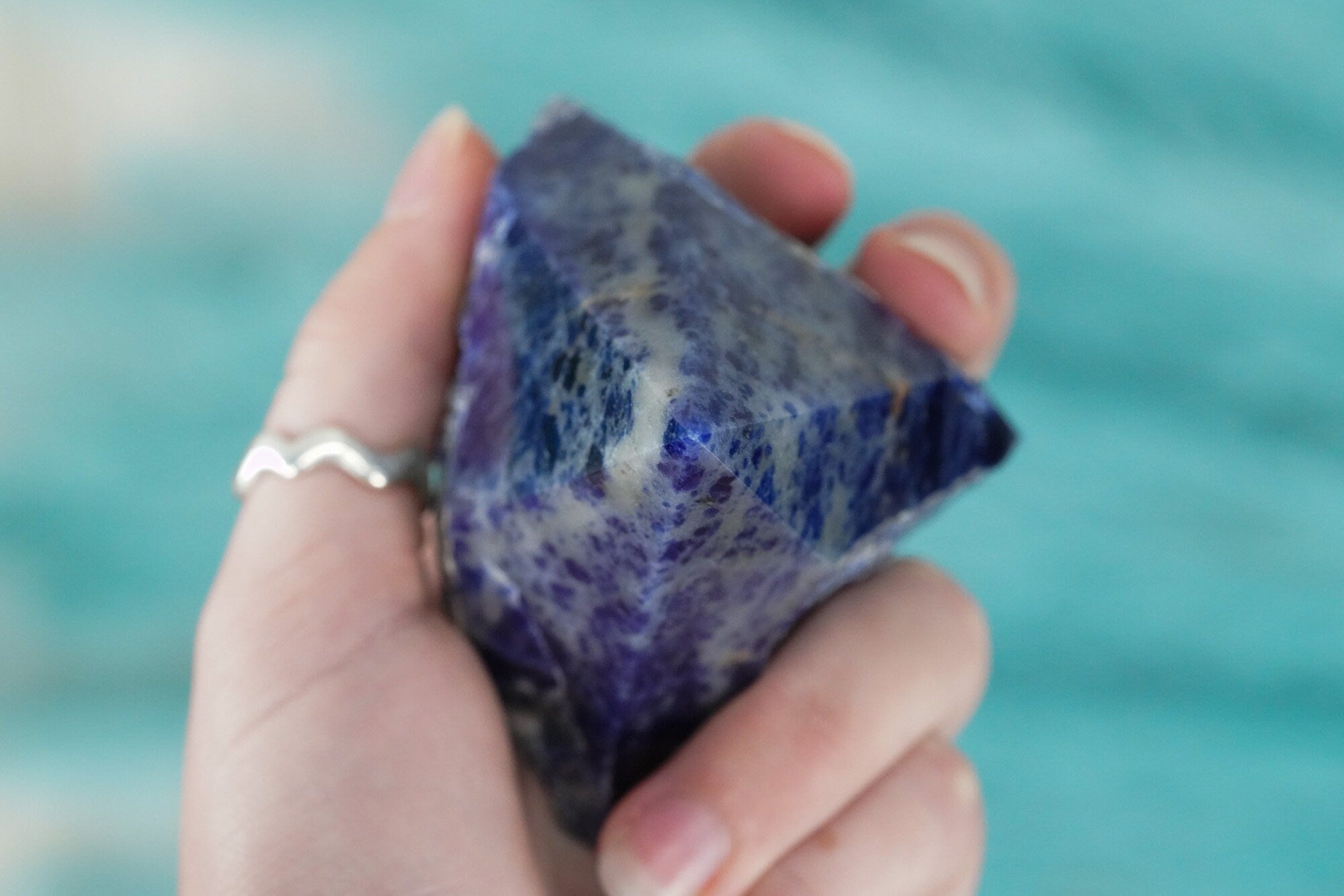 Large Raw Sodalite Polished Crystal Point