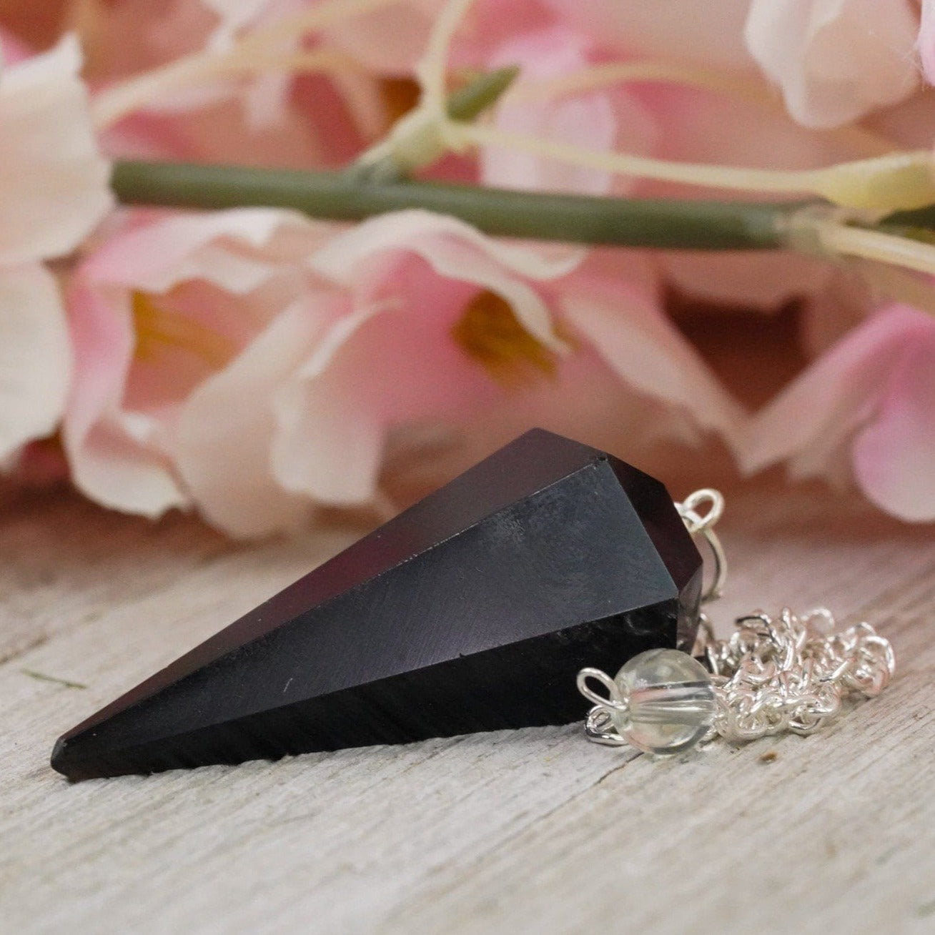 Black Obsidian Crystal Pendulum