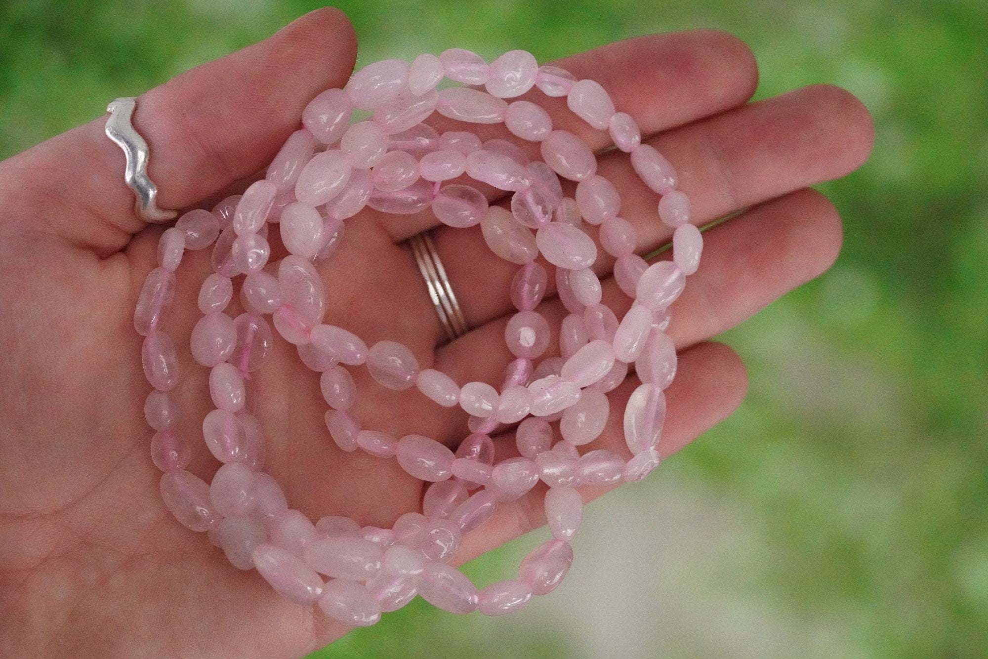 Rose Quartz Tumbled Stone Bracelet