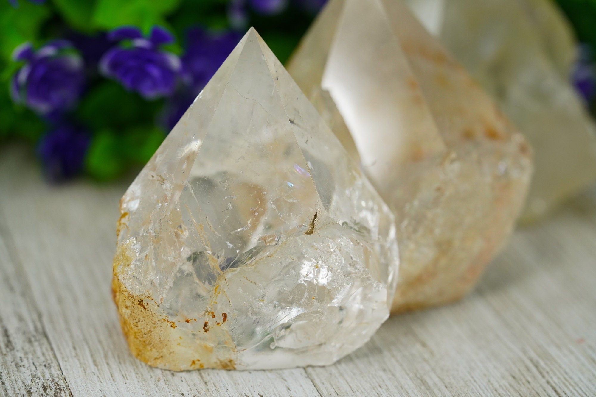 Large Raw Clear Quartz Polished Crystal Point