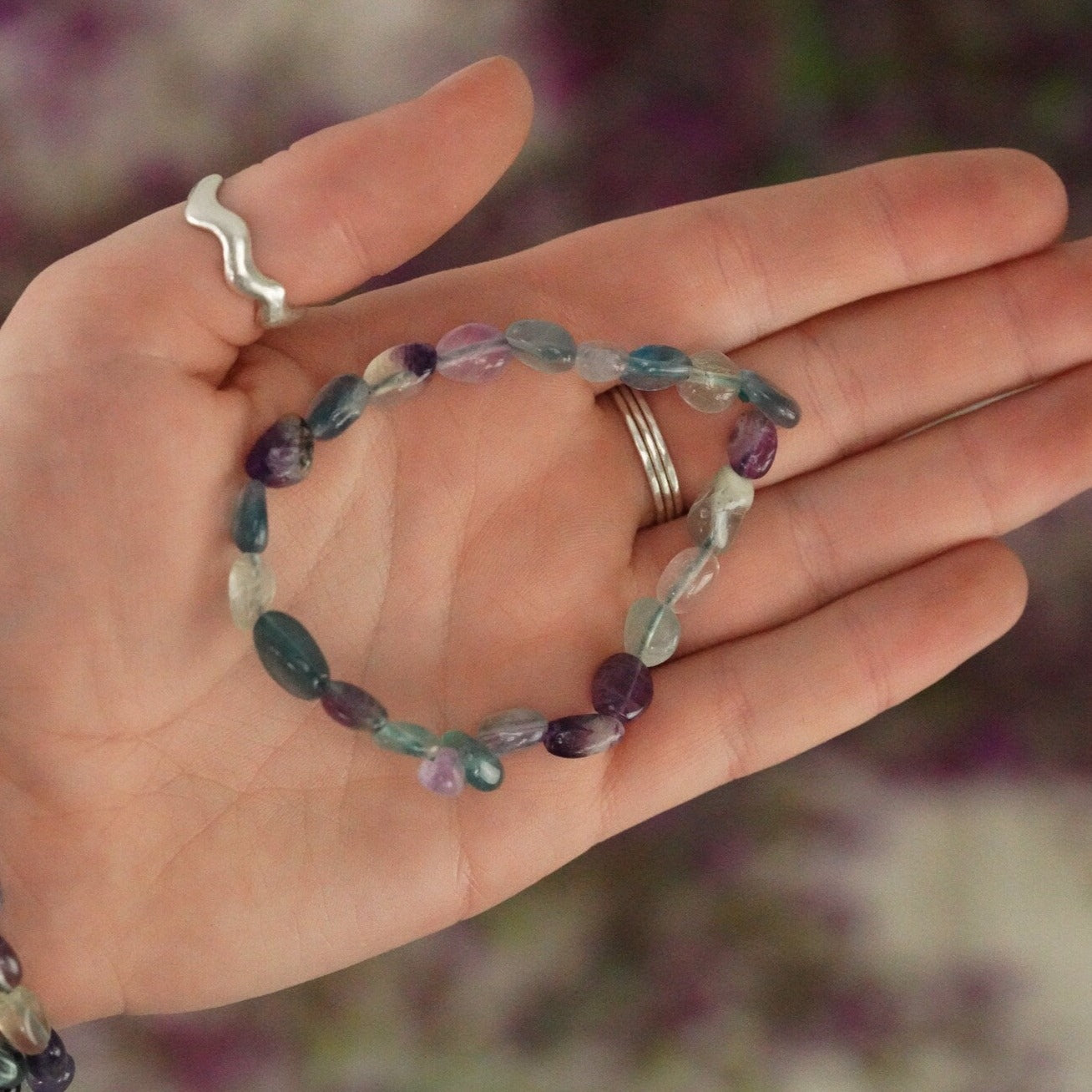 Rainbow Fluorite Tumbled Stone Bracelet