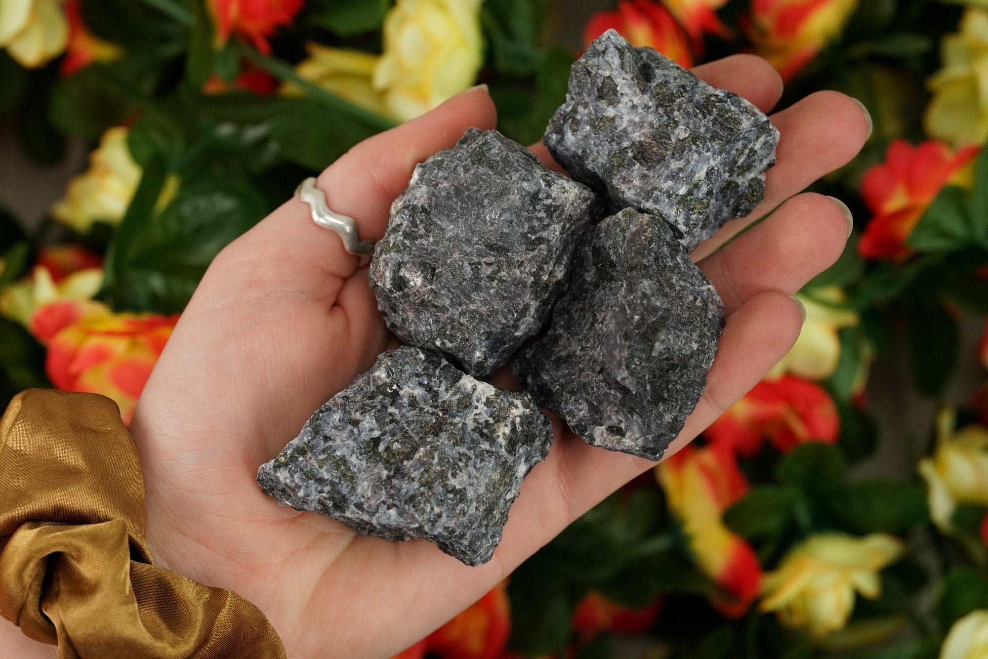 Raw Indigo Gabbro Rough Crystal