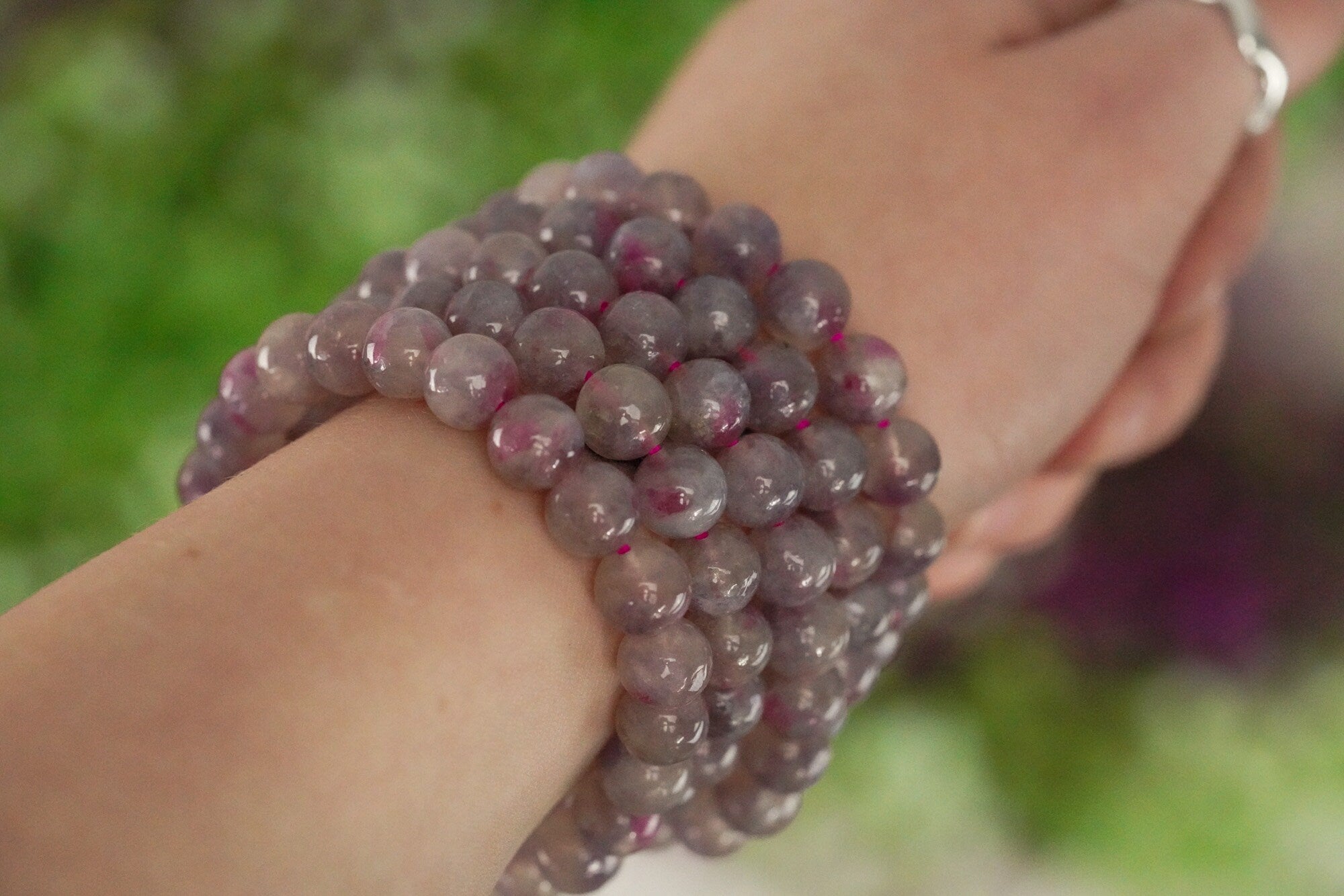 Pink Tourmaline 8mm beads Stone Crystal Bracelet