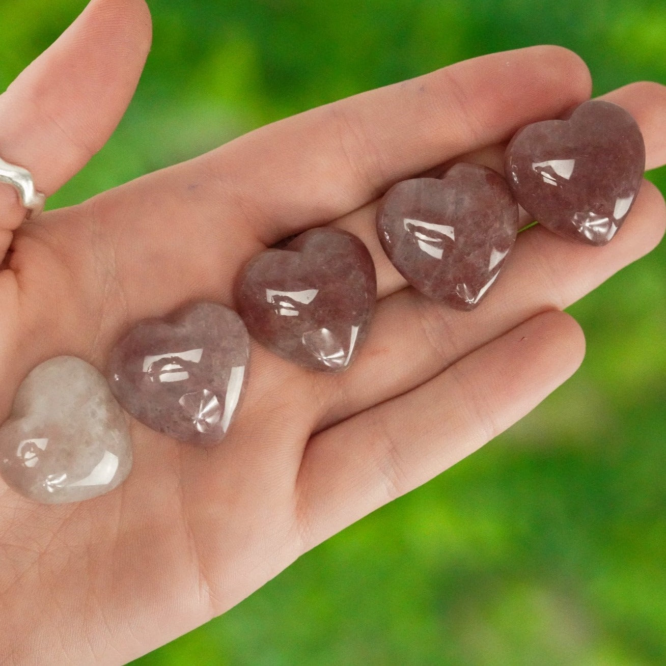 Small Strawberry Quartz Crystal Heart