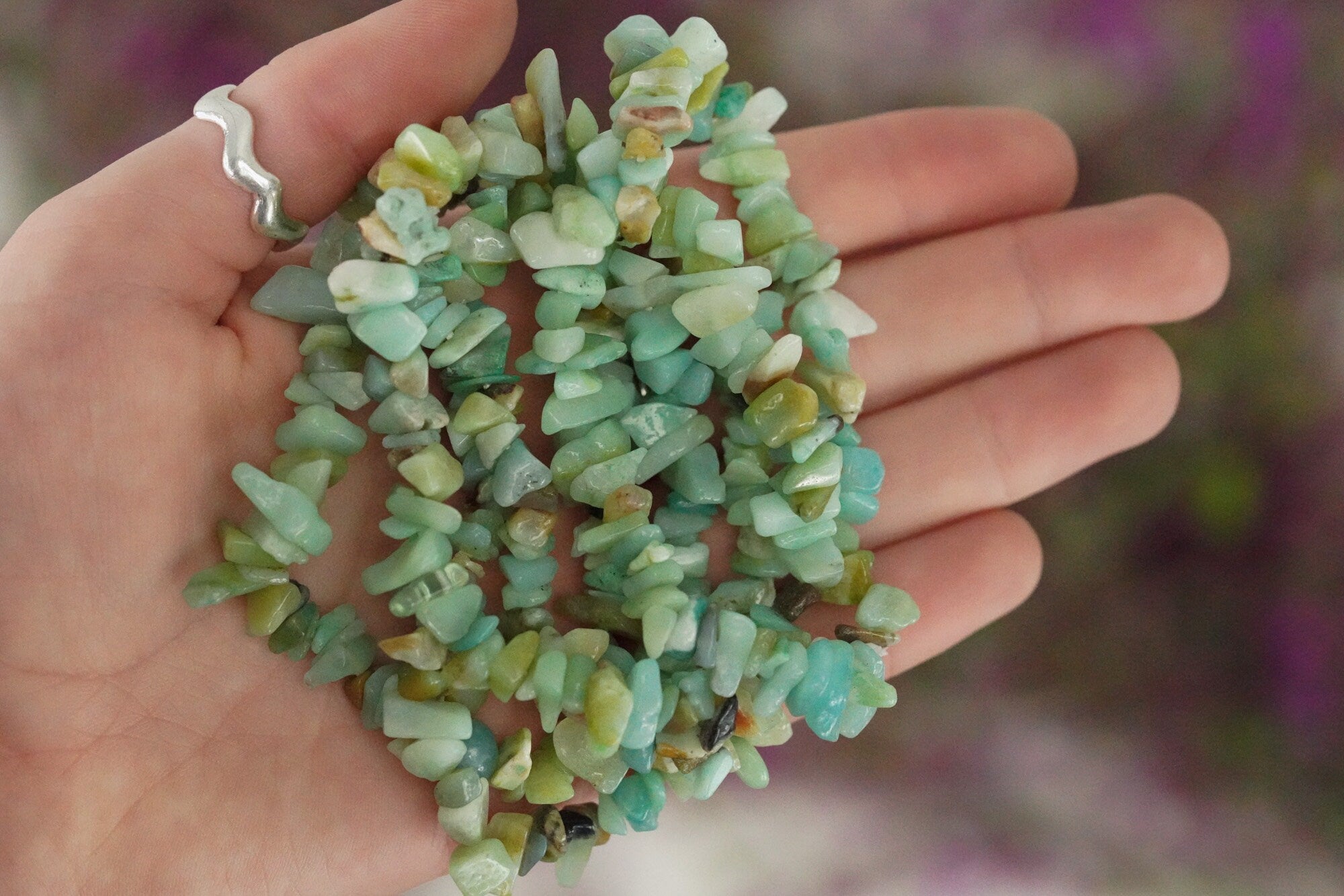 Amazonite Tumbled Stone Crystal Chip Bracelet