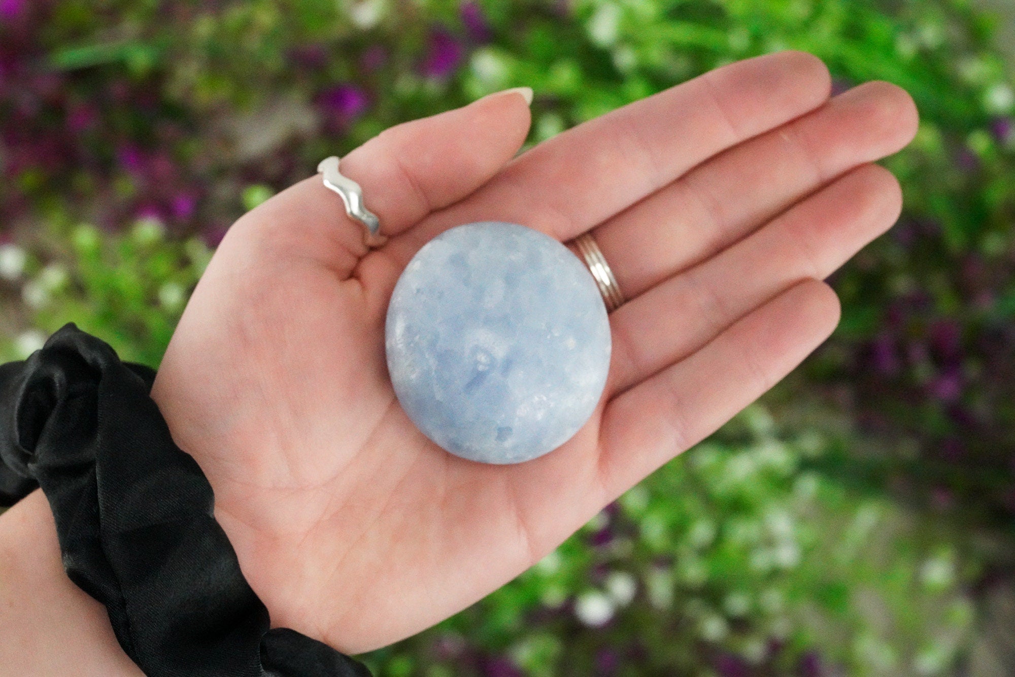 Blue Calcite Palm Stone