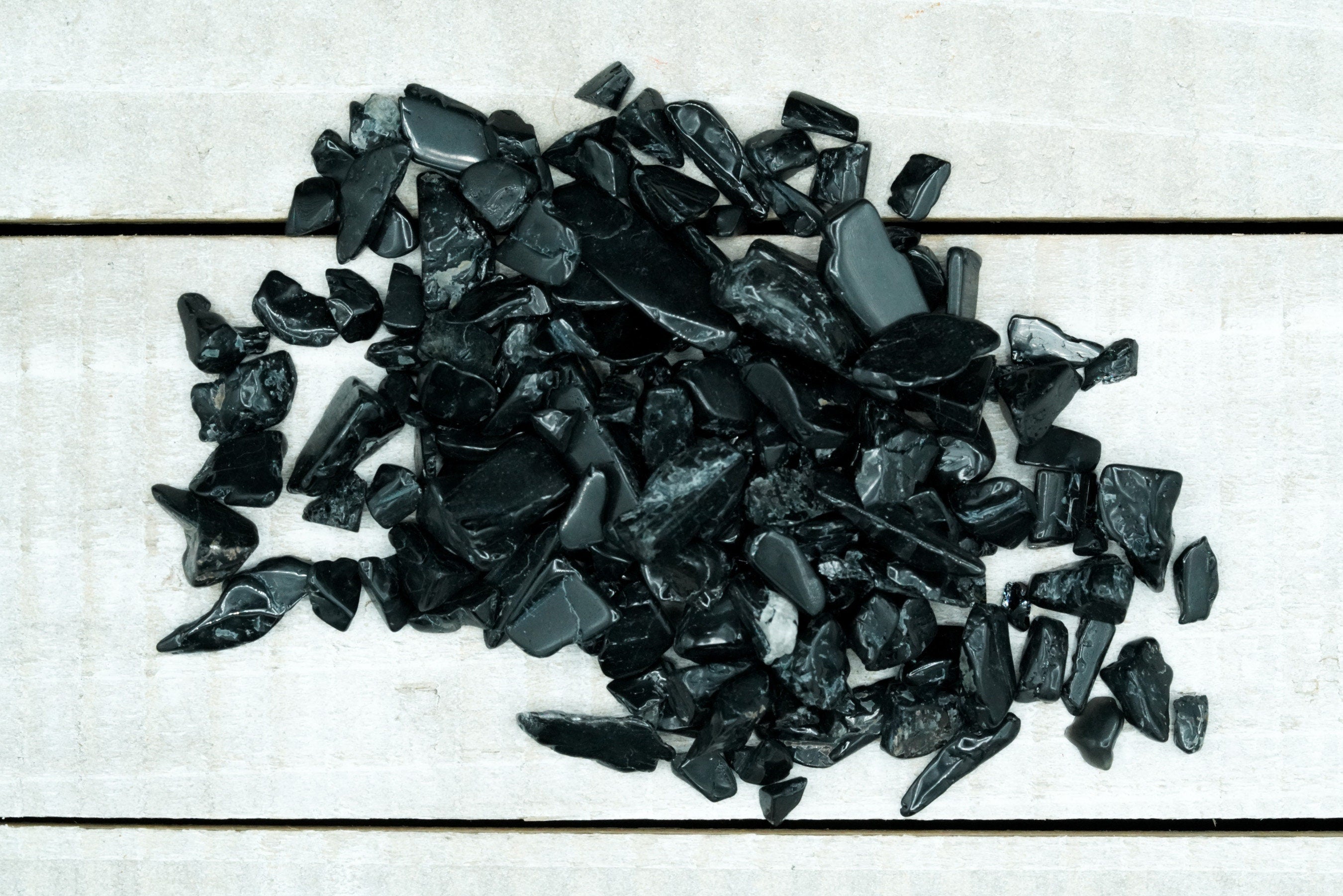 Black Tourmaline Tumbled Crystal Chips