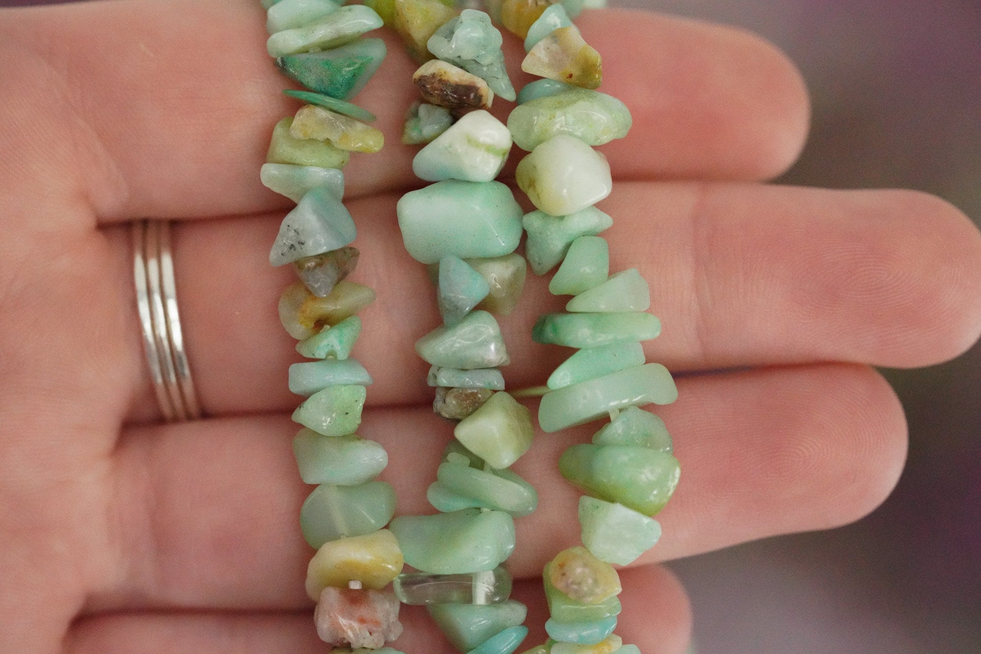 Amazonite Tumbled Stone Crystal Chip Bracelet