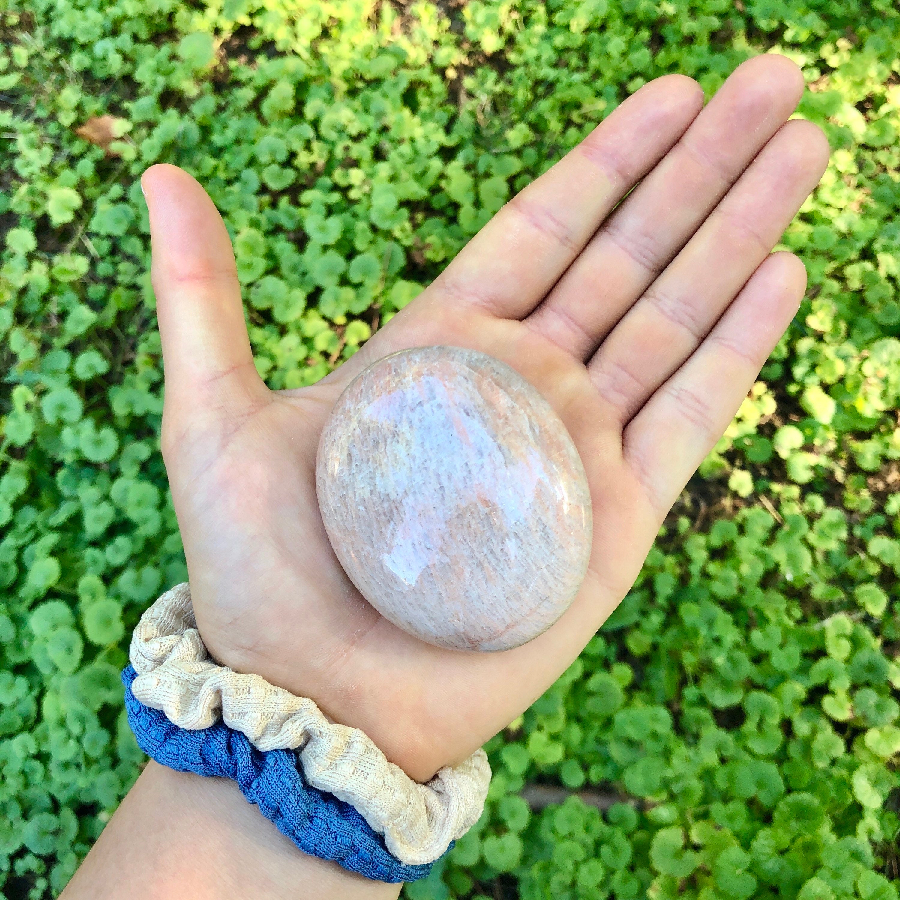 Orange moonstone Palm Stone