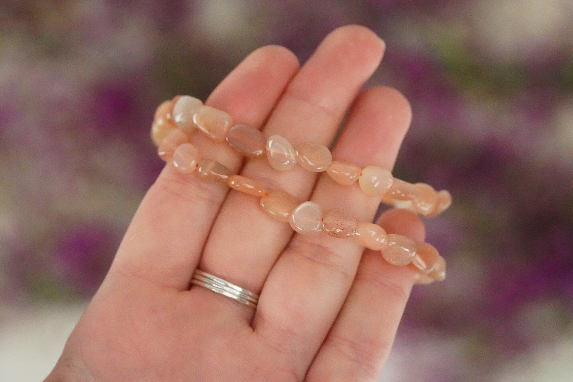 Sunstone Tumbled Stone Bracelet