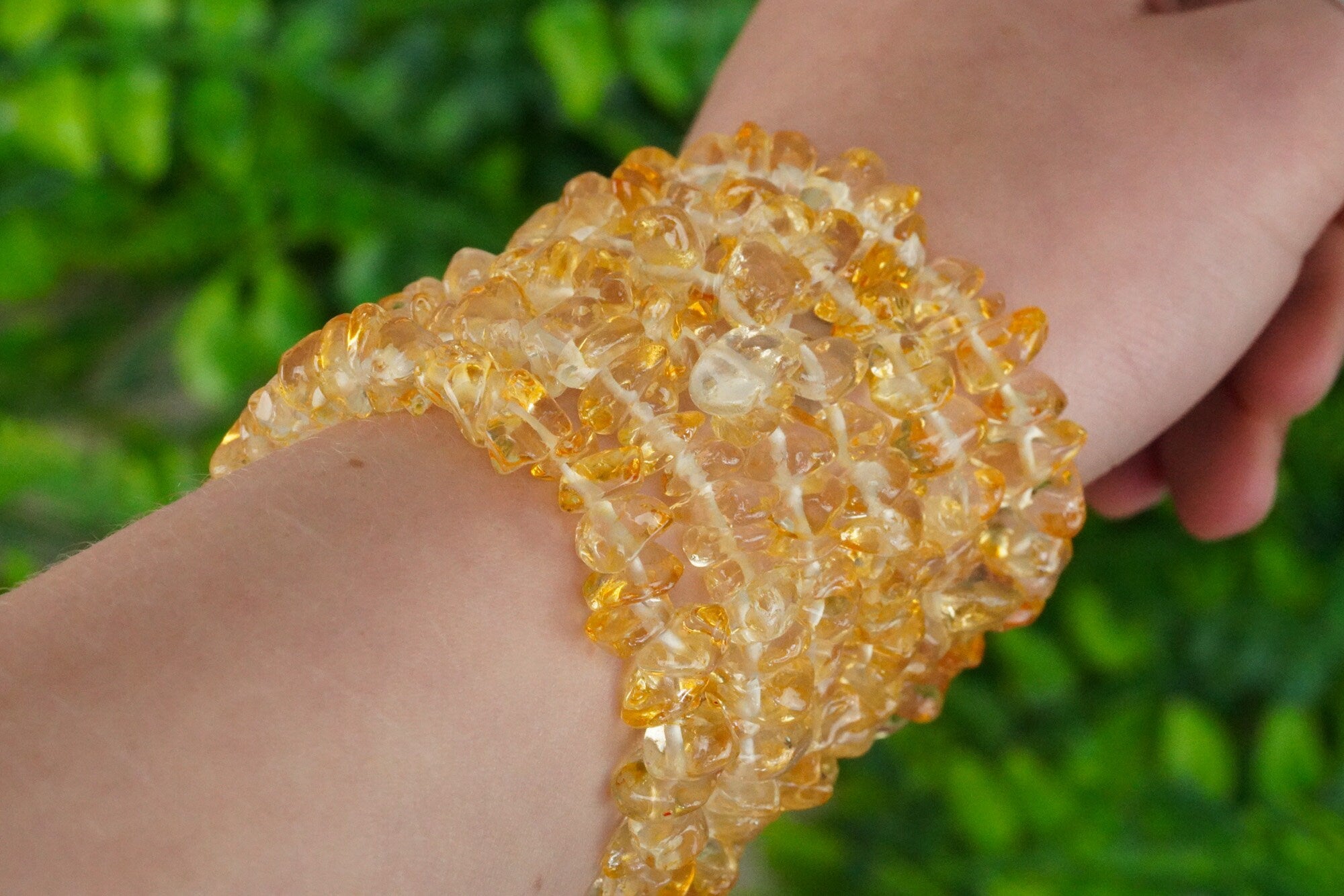 Citrine Tumbled Stone Crystal Chip Bracelet