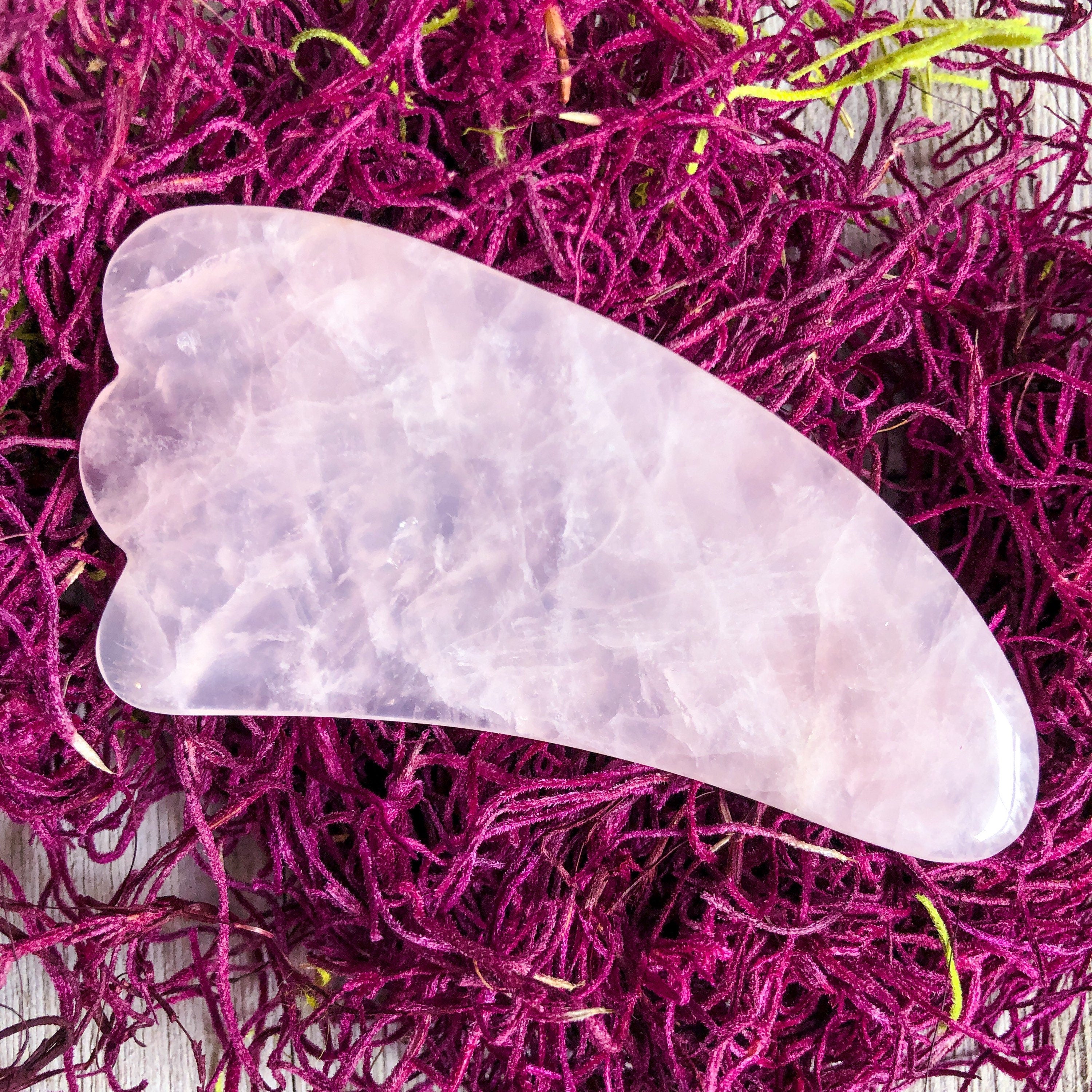 Large Rose Quartz Gua Sha Massage Tool