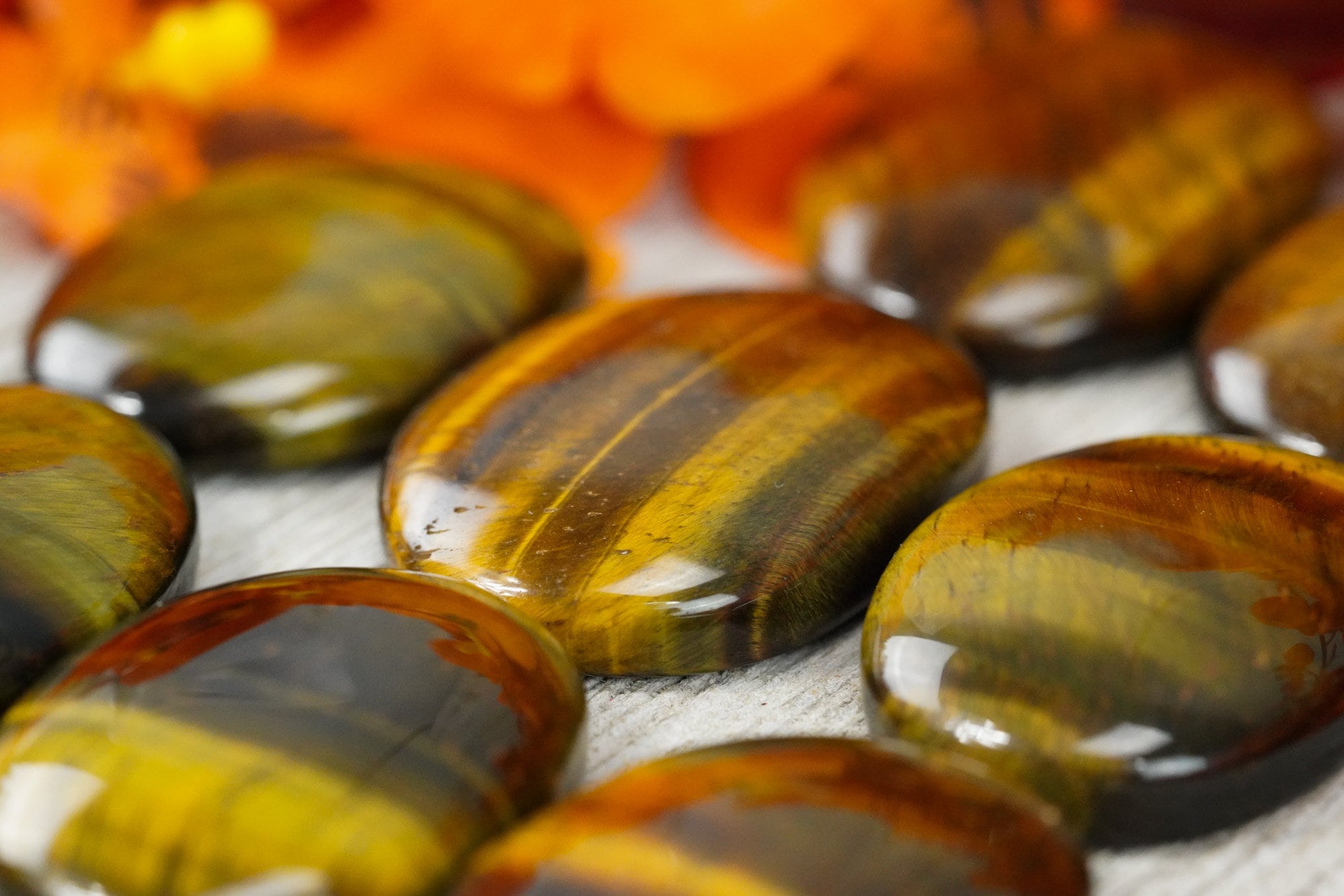 Tigers Eye Palm Stone