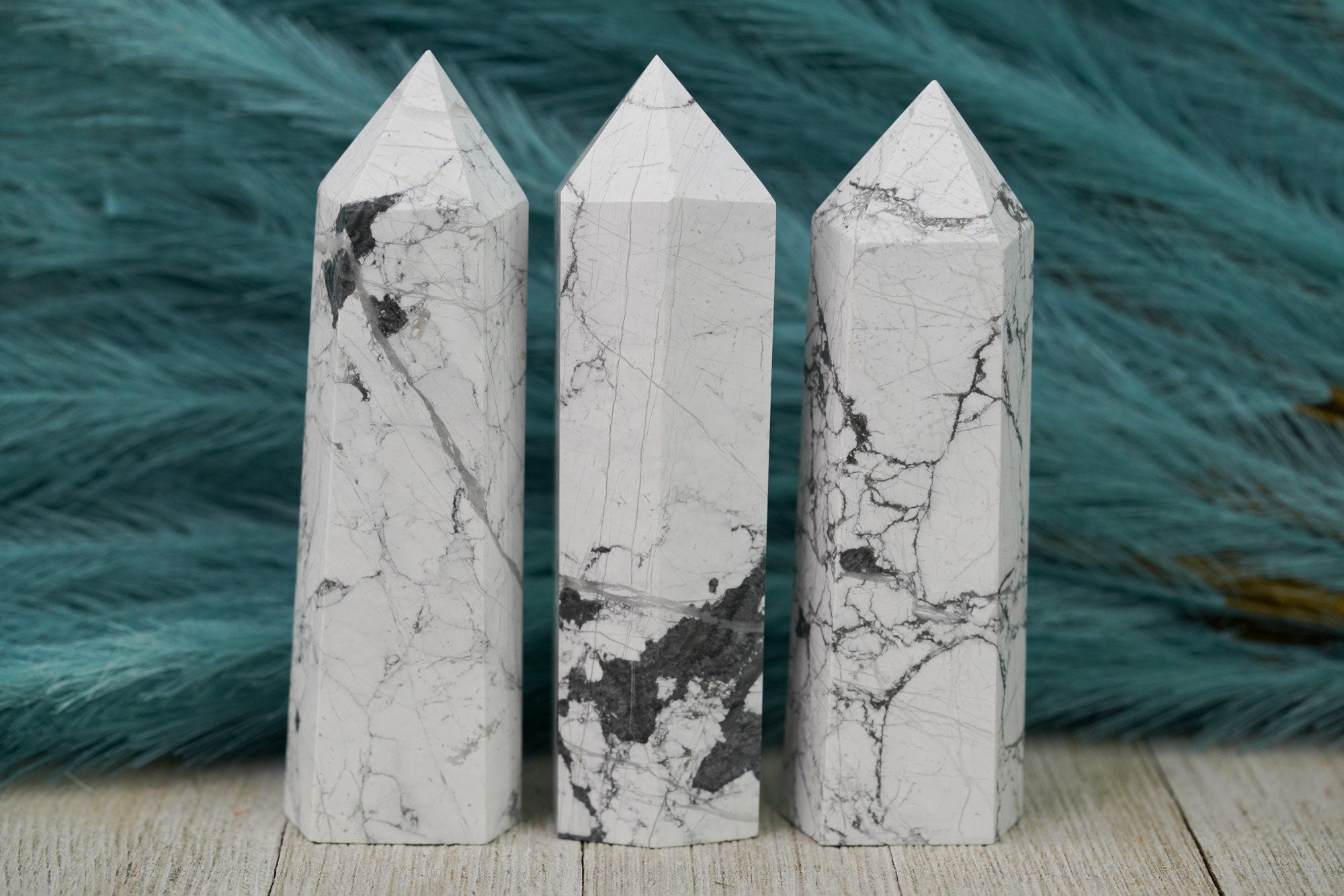 Large White Howlite Crystal Tower