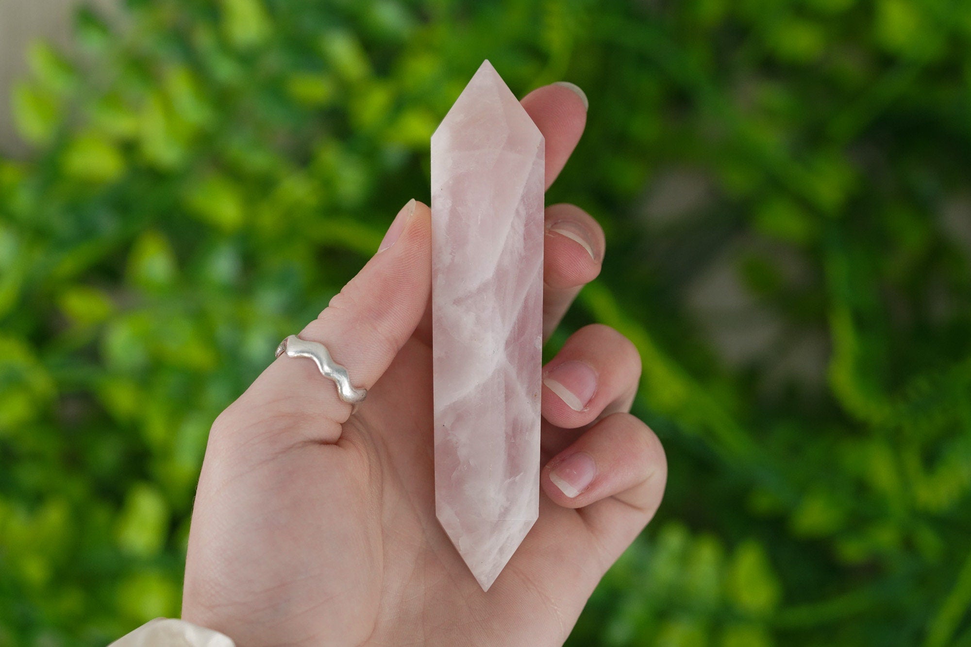 Double terminated Rose Quartz Crystal