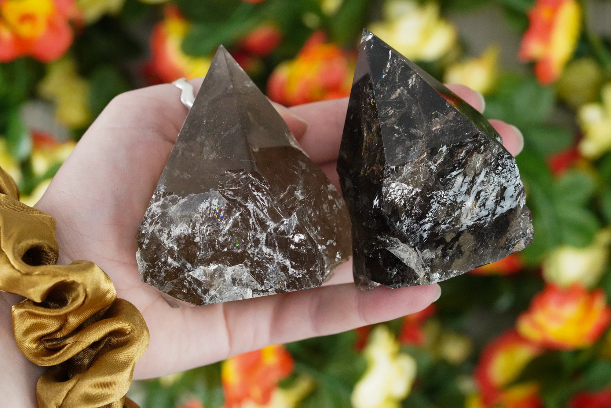 Large Raw Smoky Quartz Polished Crystal Point