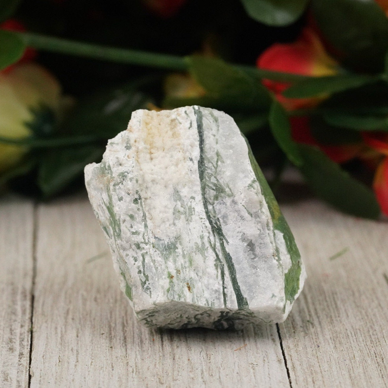 Raw White Moss Agate Rough Crystal