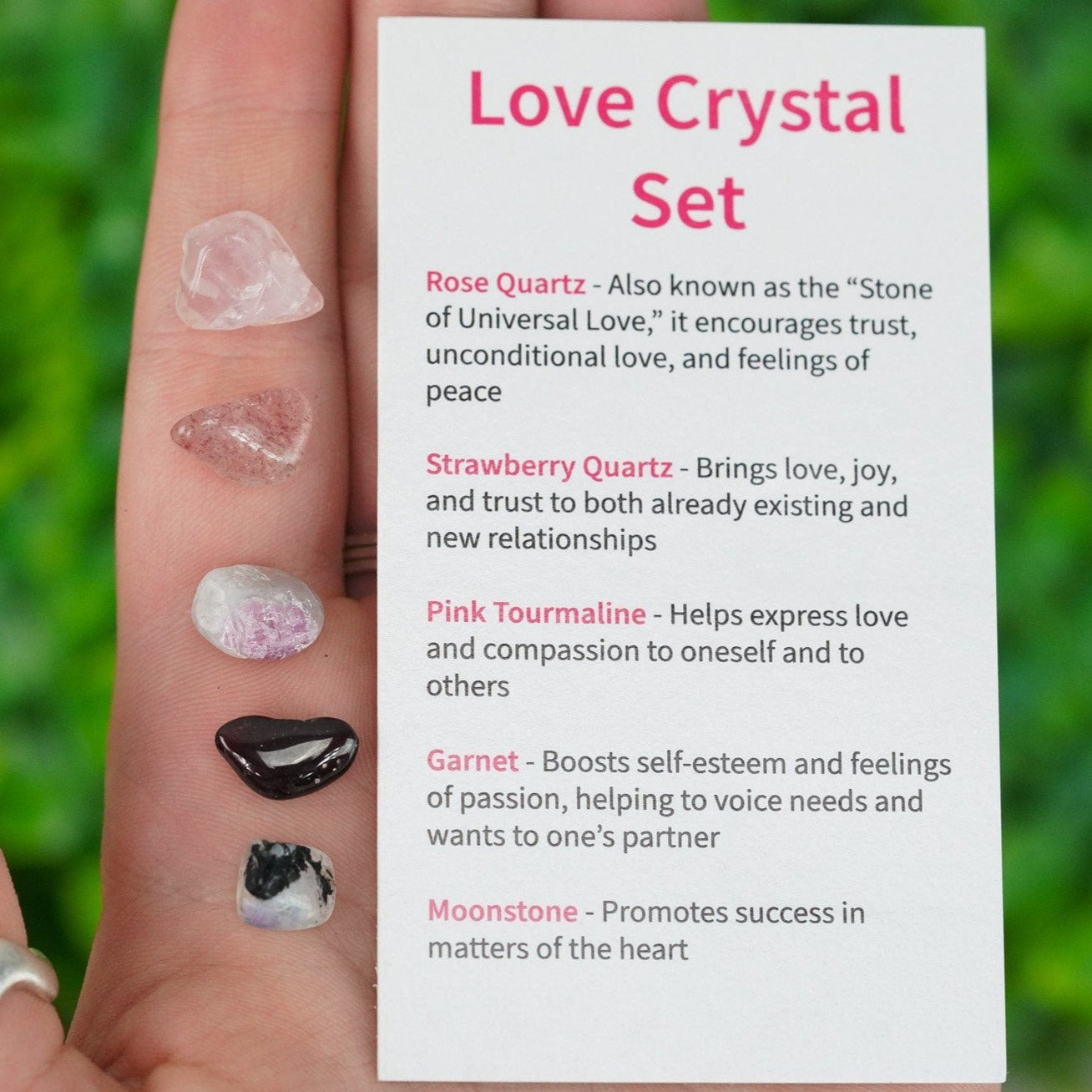 Love Tumbled Chip Crystal Set