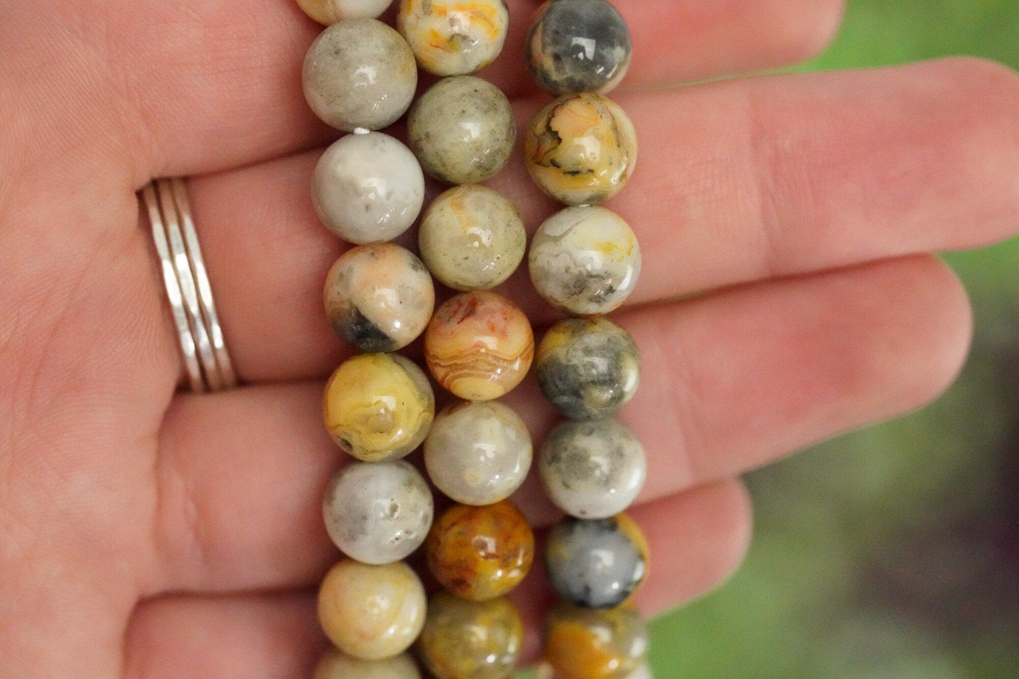 Crazy Lace Agate 8mm Round Bead Bracelet