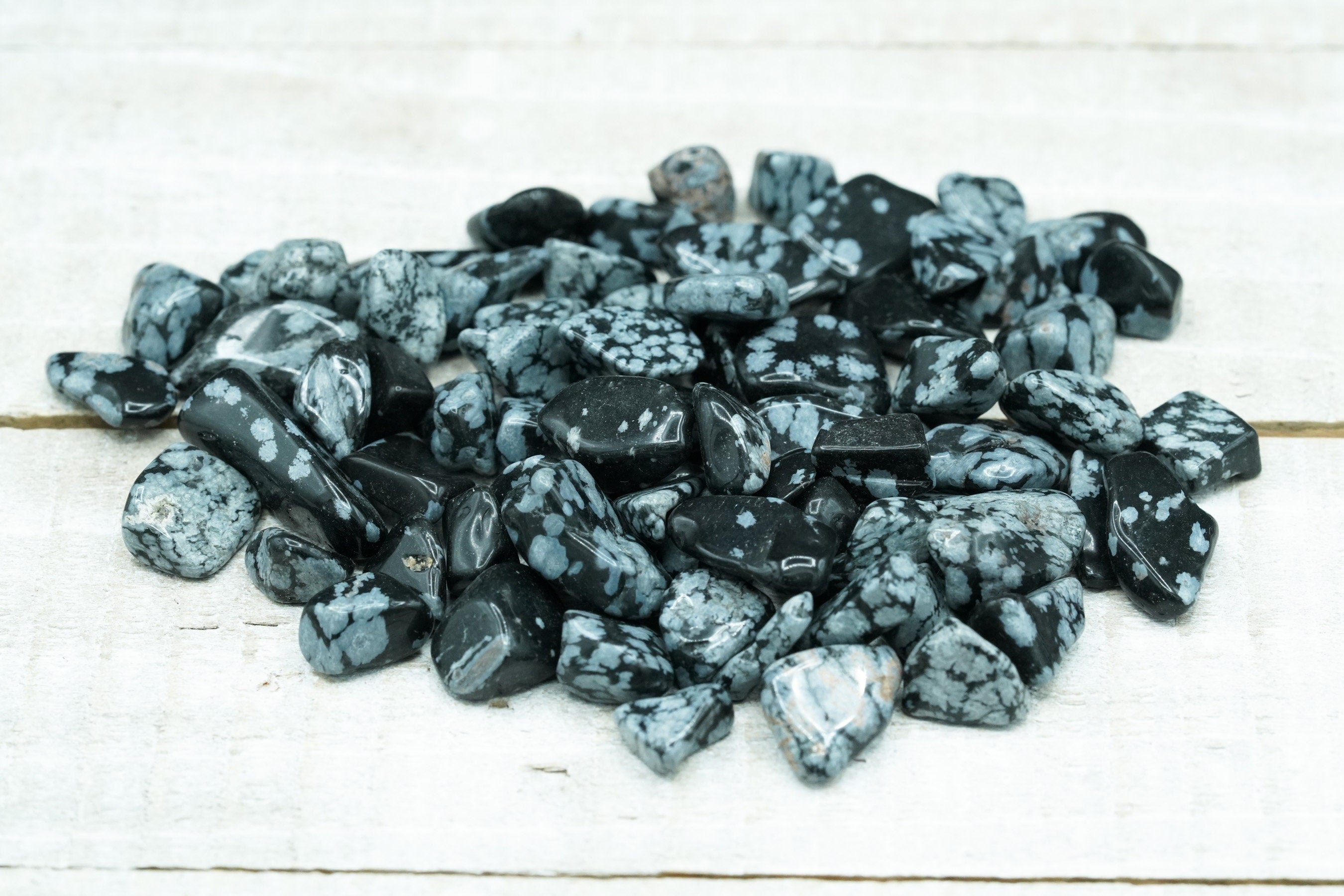 Snowflake Obsidian Tumbled Crystal Chips