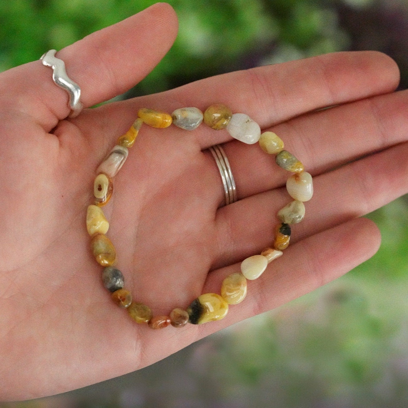 Crazy Lace Agate Tumbled Stone Bracelet