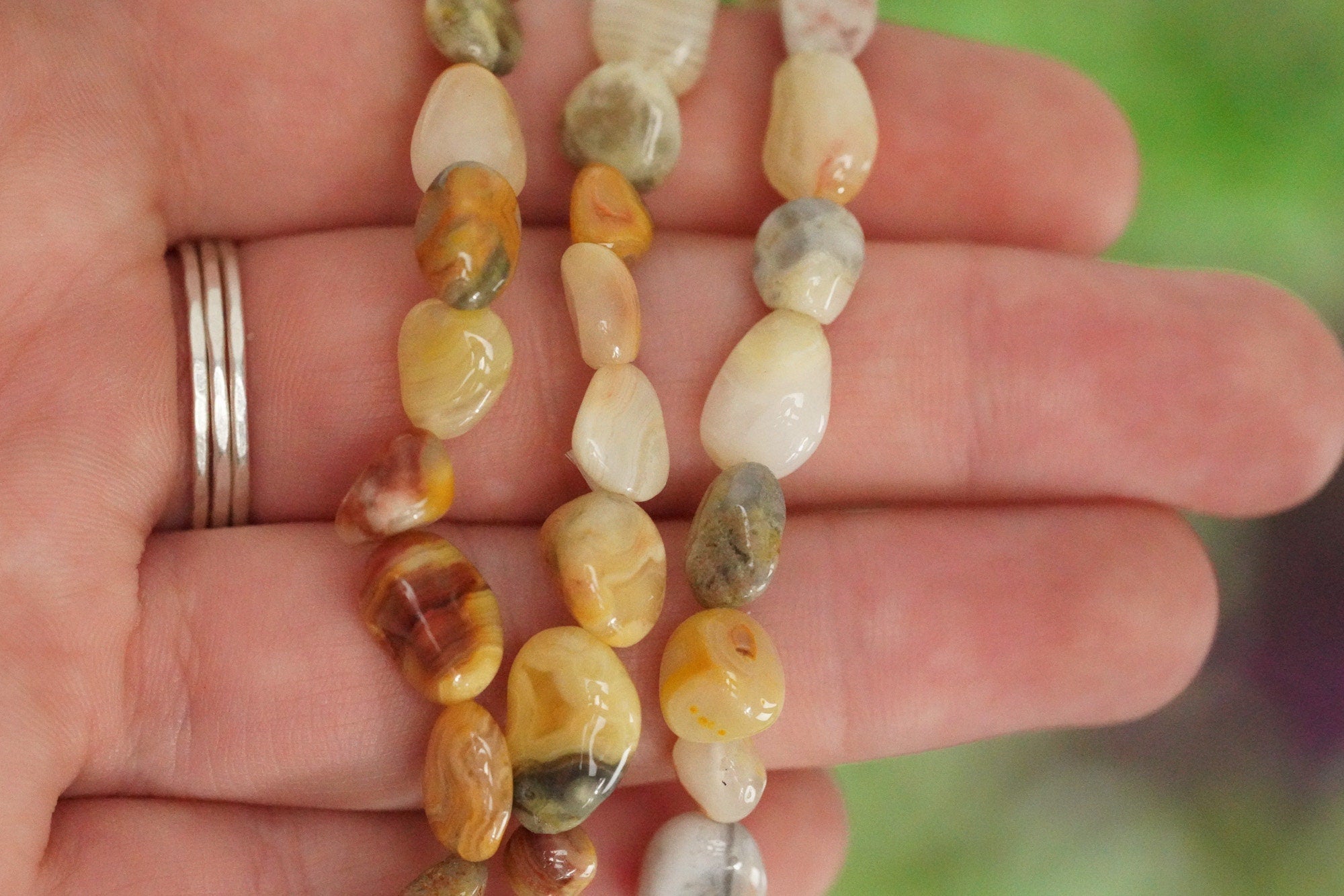 Crazy Lace Agate Tumbled Stone Bracelet