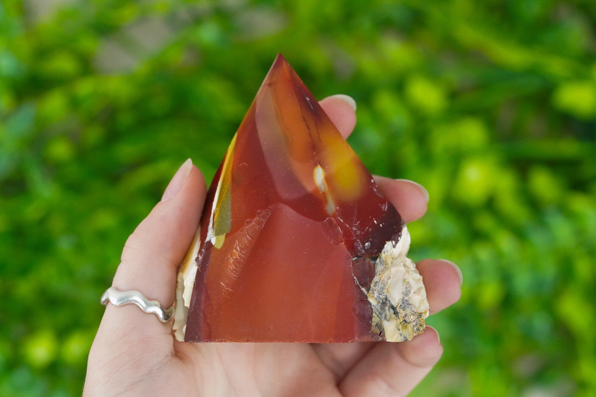 Large Raw Mookaite Polished Crystal Point