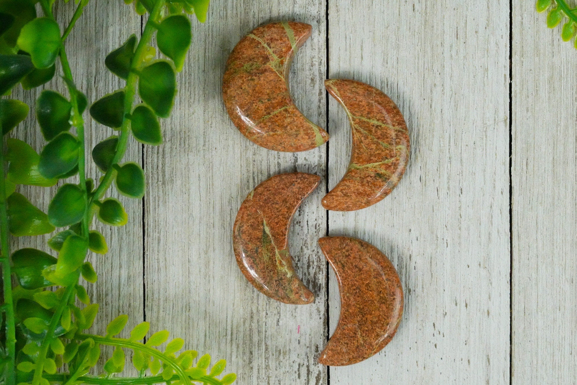 Unakite Crystal Crescent Moon